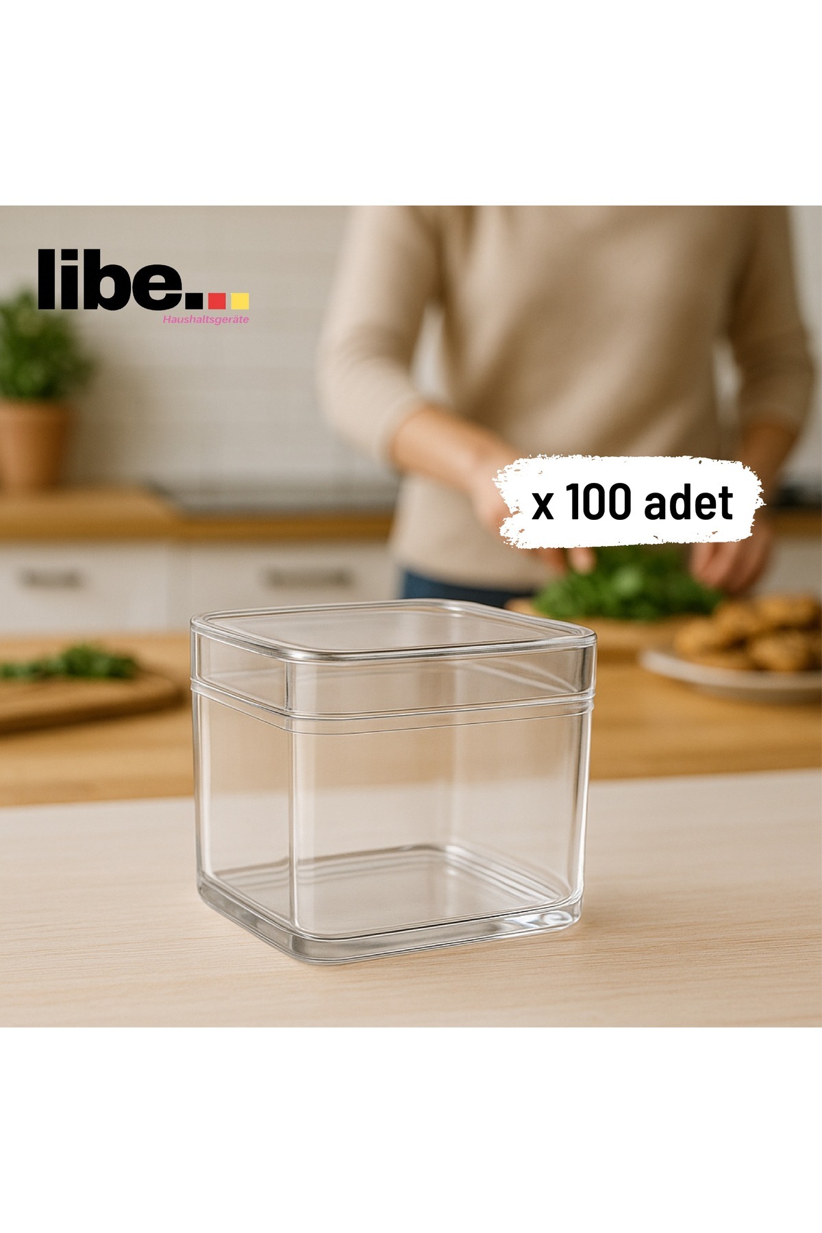 LİBE Tek Kullanımlık 100'lü Paket Servis Puding, Muhallebi, Trileçe ve sütlü Tatlı Kutusu 250 cc