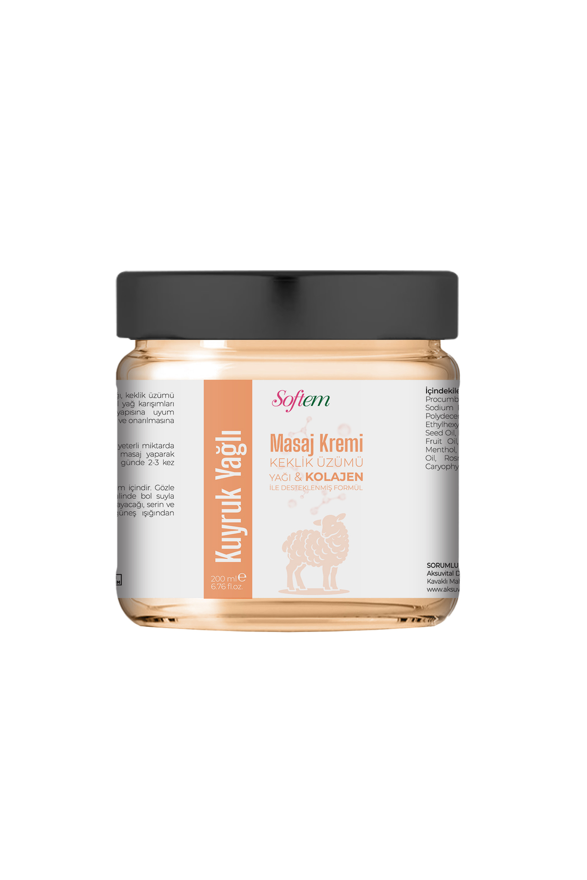 Kuyruk Yağı Masaj Kremi - 200 ml Kolajen Destekli Formül — M04027 — تصویر 2 از 4