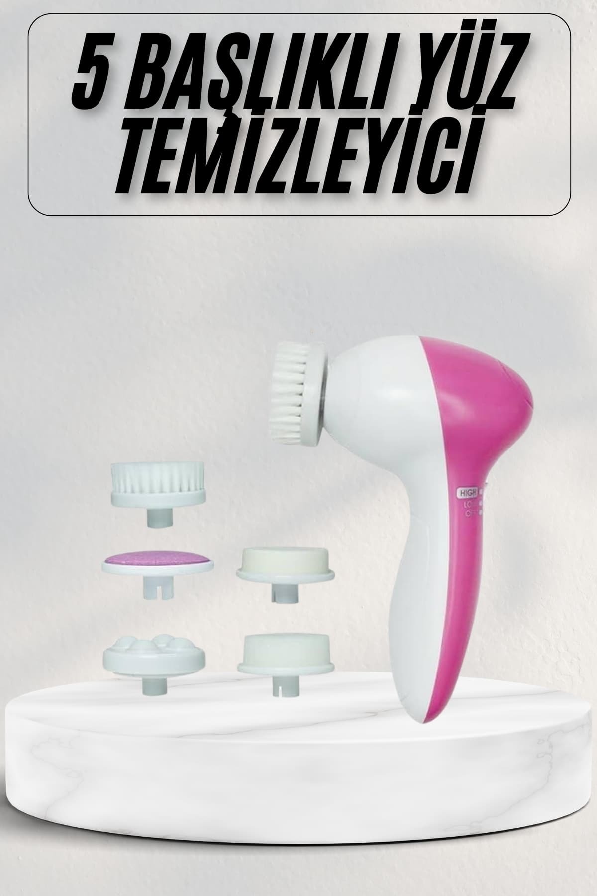 TeknoKesgin KESGİN MARKET ® Cilt Temizleme ve Masaj Aleti 5 Başlıklı Akne ve Önleyici
