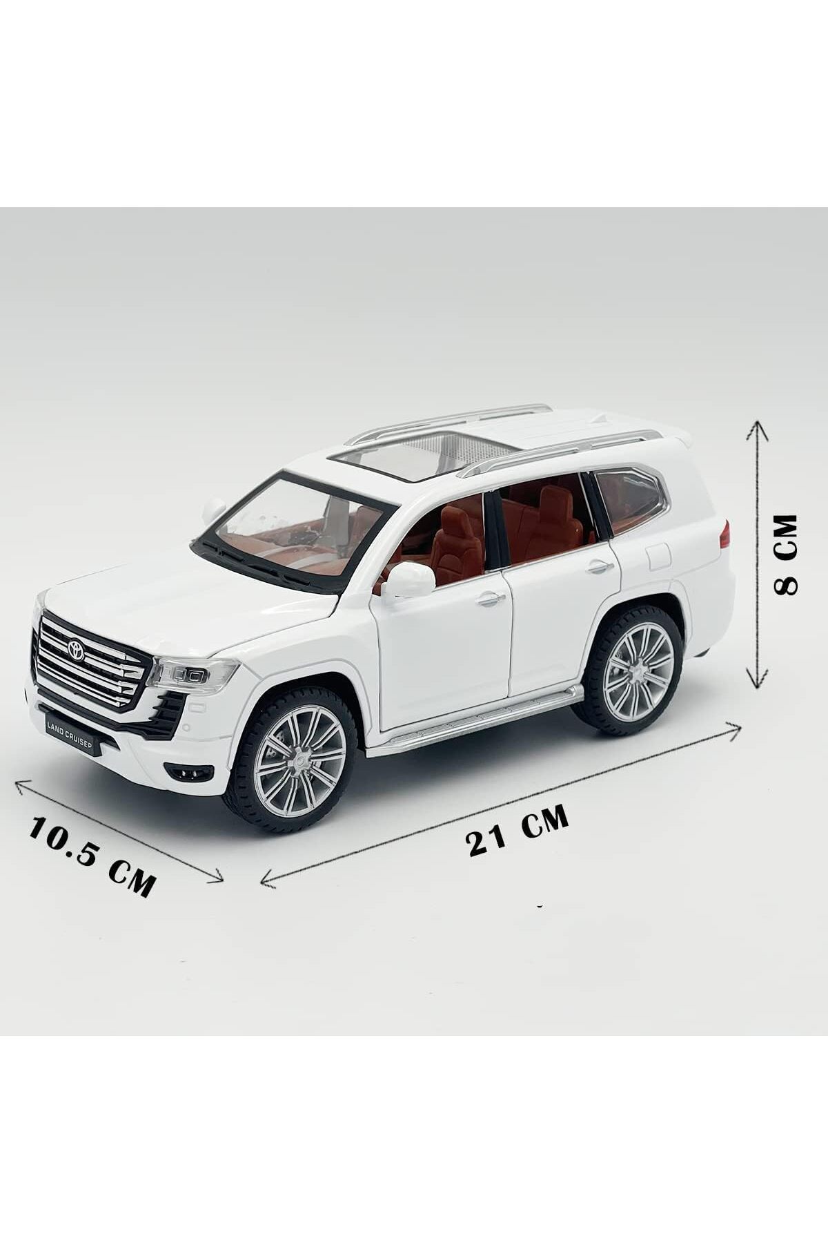 AYEBIA 1:24 Diecast For Toyota Land-Cruiser Alloy Model Car (Silver)