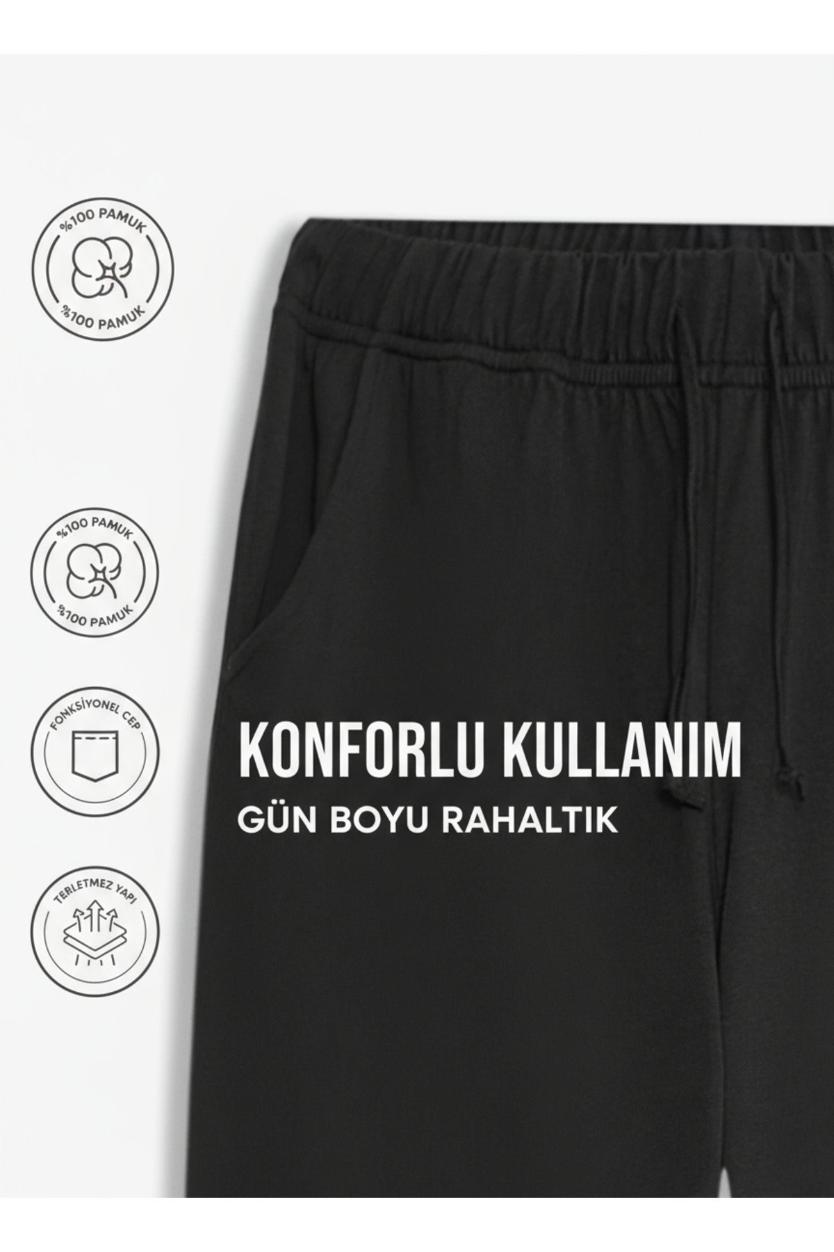 byTOROS Pamuklu Cepli Beli Lastikli Şık Ve Rahat Erkek Pijama Altı görsel 4
