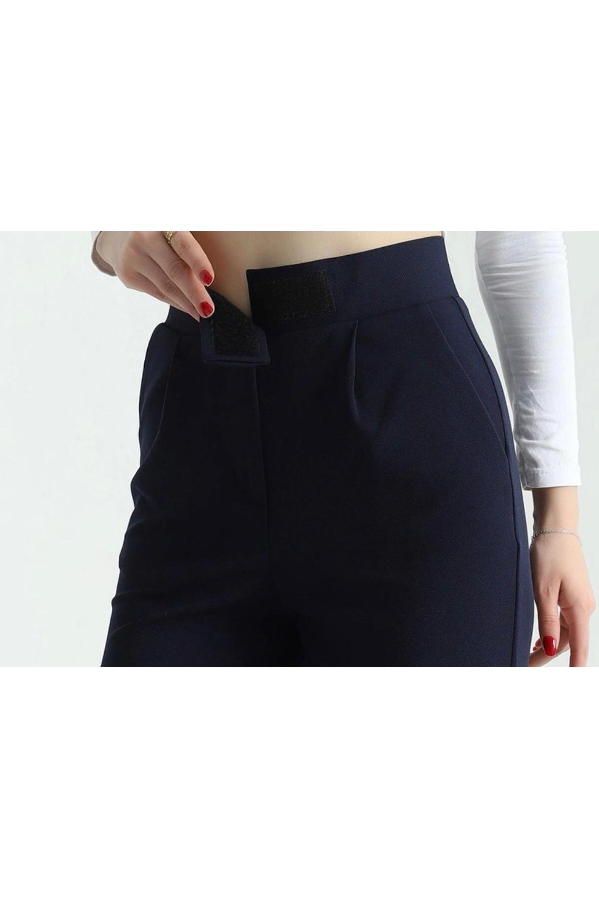 WİSHTEX  WİSH - Likralı Cırt Kapama Palazzo Pantolon - Görsel 3