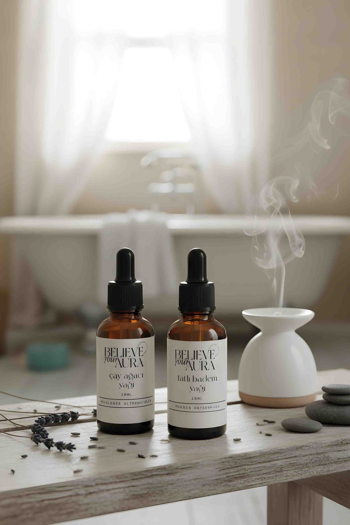 Çay Ağacı ve Badem Yağı Saç ve Cilt Bakım Seti - %100 Saf ve Doğal Arındırıcı Anti Aging - 2x10 ml — ATYSETCTBD — تصویر 5 از 6
