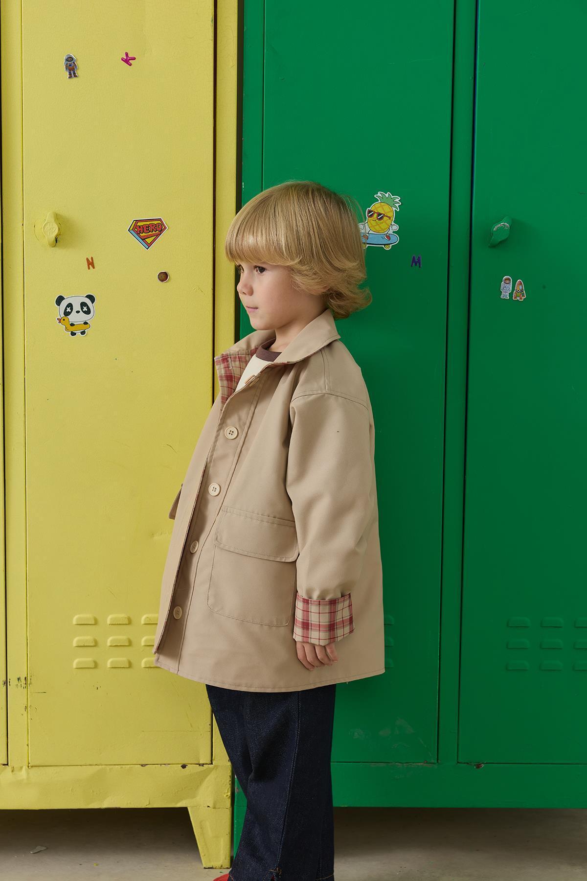 Tics Çift Taraflı Trençkot - camel fotoğrafı 2 (önizleme)