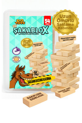 do toys ŞakaBlox – Cezalı Denge oyunu | 54 Parça Ahşap Eğlenceli Görev