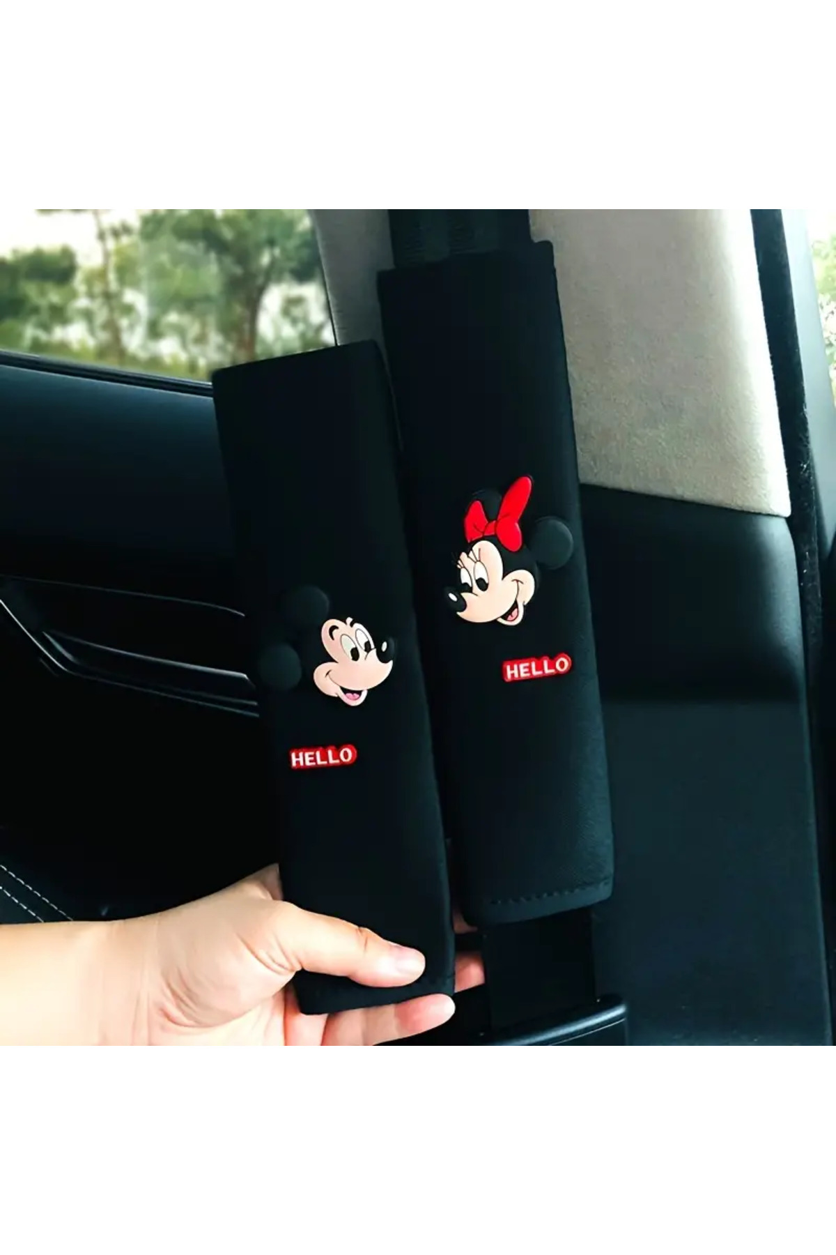 Kaan Accessoire Disney Araba Koltuk Kemeri - Mickey ve Minnie, İç Dekorasyon Aksesuarları Çifti (2 Adet)