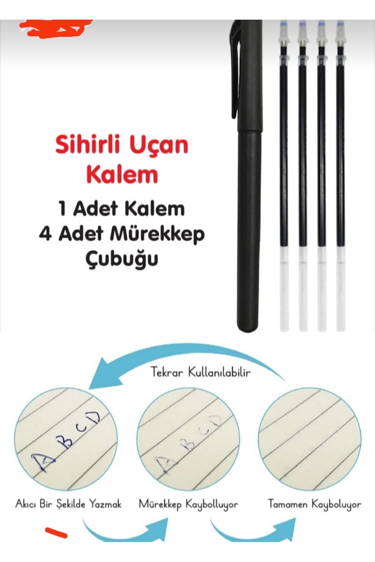 armex Çocuklar İçin 4 adet 1 dış Sihirli Kalemler Kaybolan Mürekkep Kalemleri Yeniden Kullanılabilir refil