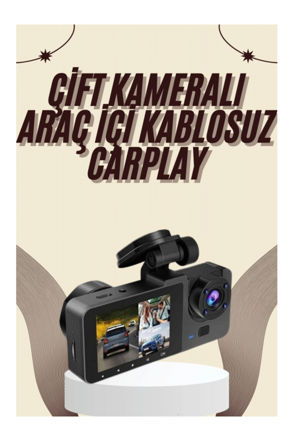 SELFBUYSELL Gece Görüşlü DVR 3 Lensli Araç İçi Sürüş Kamerası Video Kaydedici