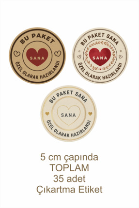 Yağız Ozalit Bu Paket Sana Özel Olarak Hazırlandı Baskılı 5 Cm Yuvarlak Kraft...