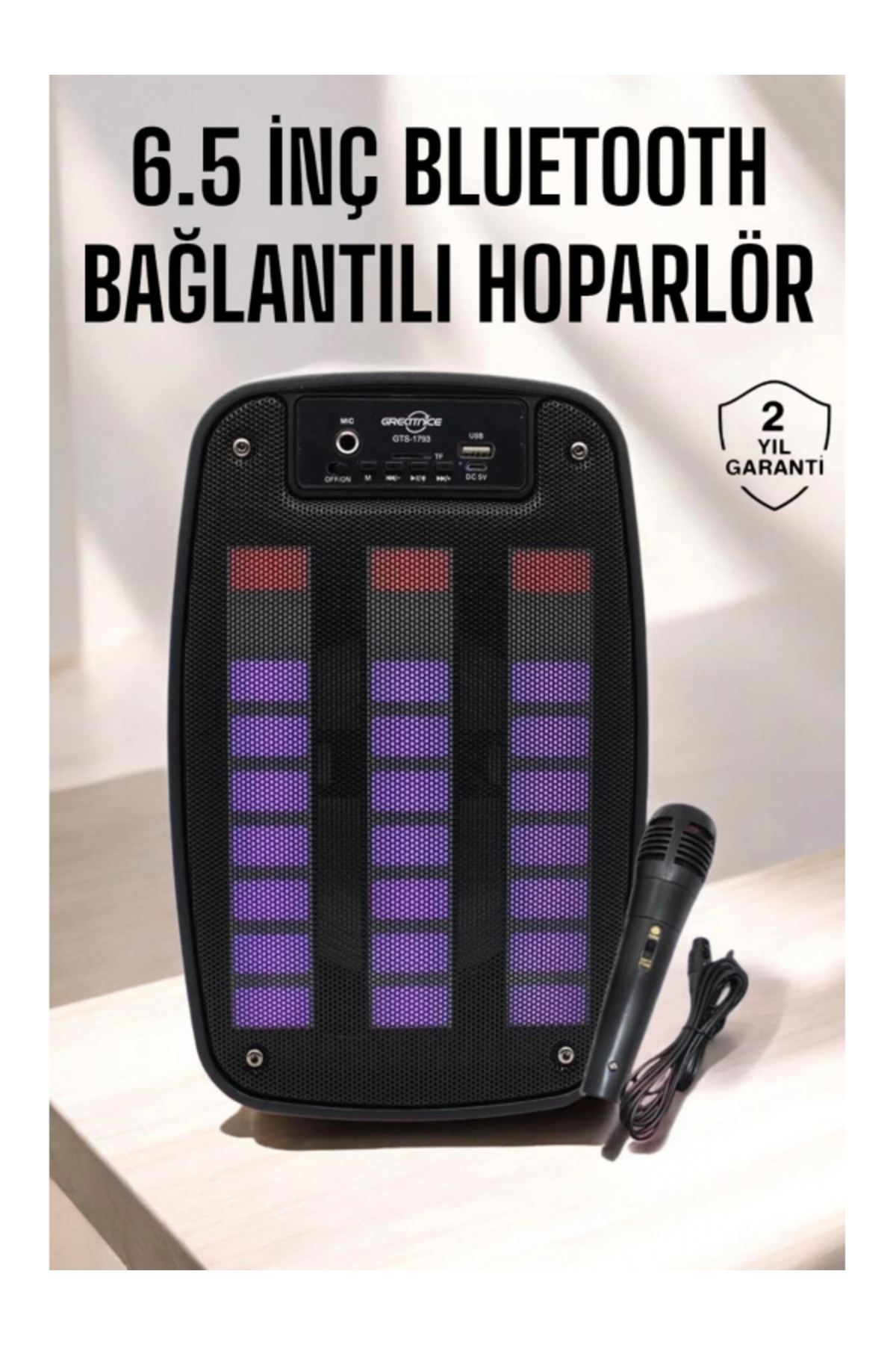 SELFBUYSELL Bluetooth Hoparlör RGB Işıklı USB SD Kart Girişli Taşınabilir