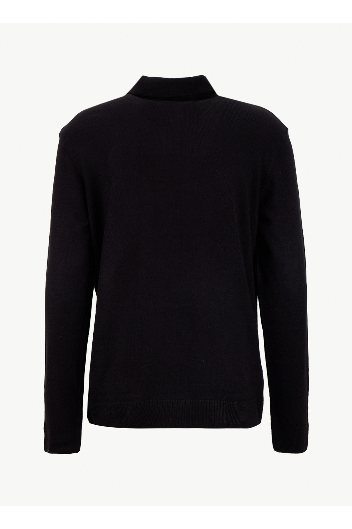 LİMON COMPANY Limon Polo Yaka Basic Düz Siyah Erkek Kazak MML5WM-KZK9528 görsel 2