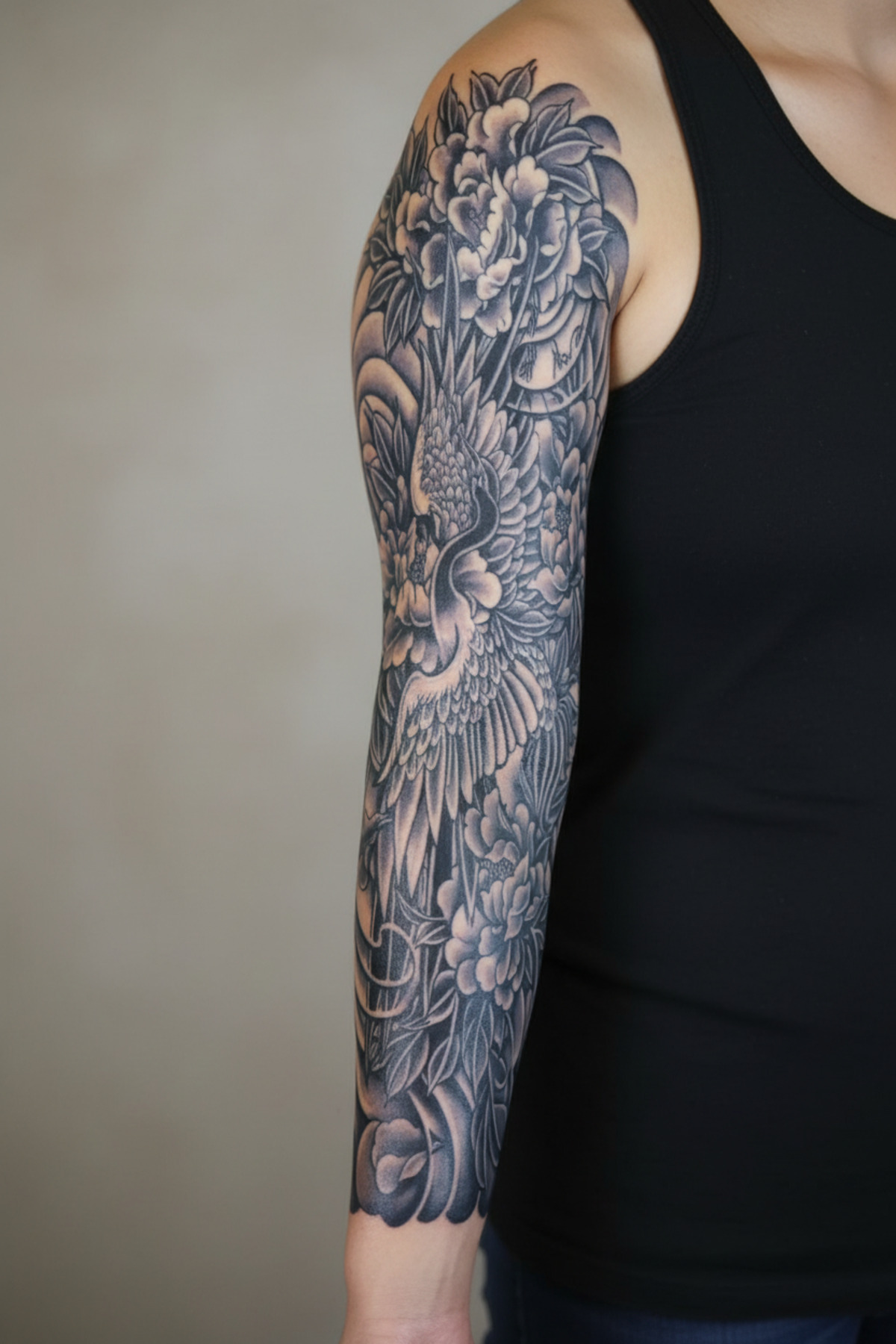 Lavmi Leylek 3 Hafta Kalıcı Tam Kol Bacak Kaplama Yapıştırma Geçici Dövme 46 CM