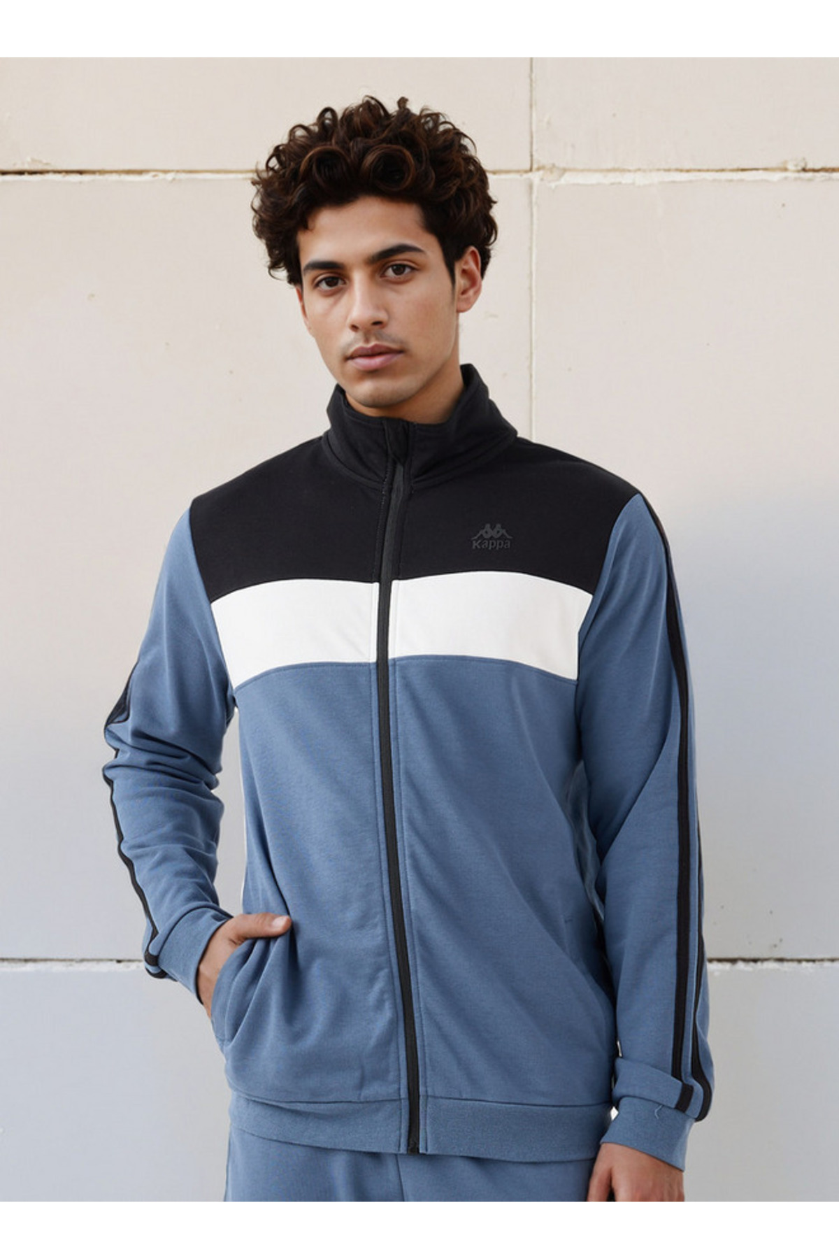 Kappa Men Regular Fit Colourblock Hoodie