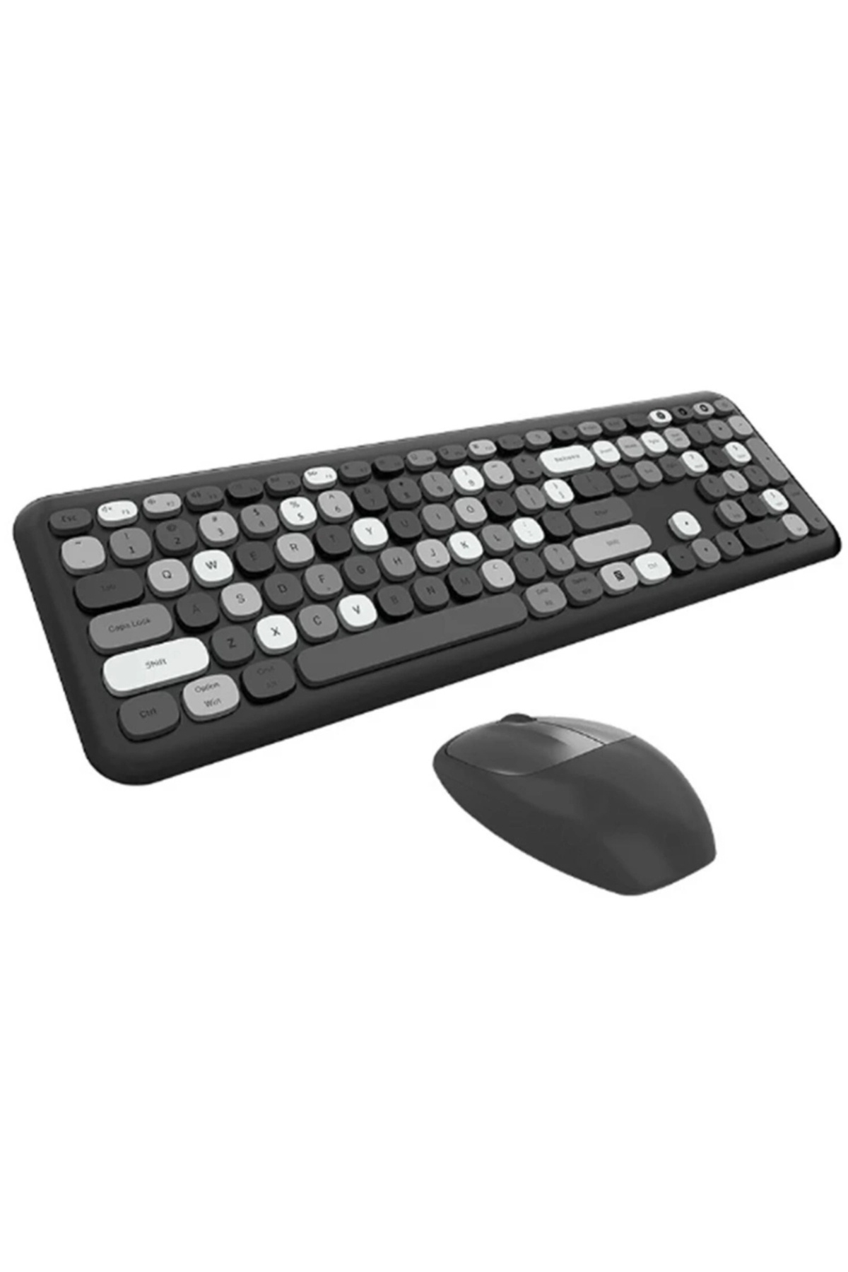 shopwave Mofii No666 Siyah Gri Klavye Mouse Set