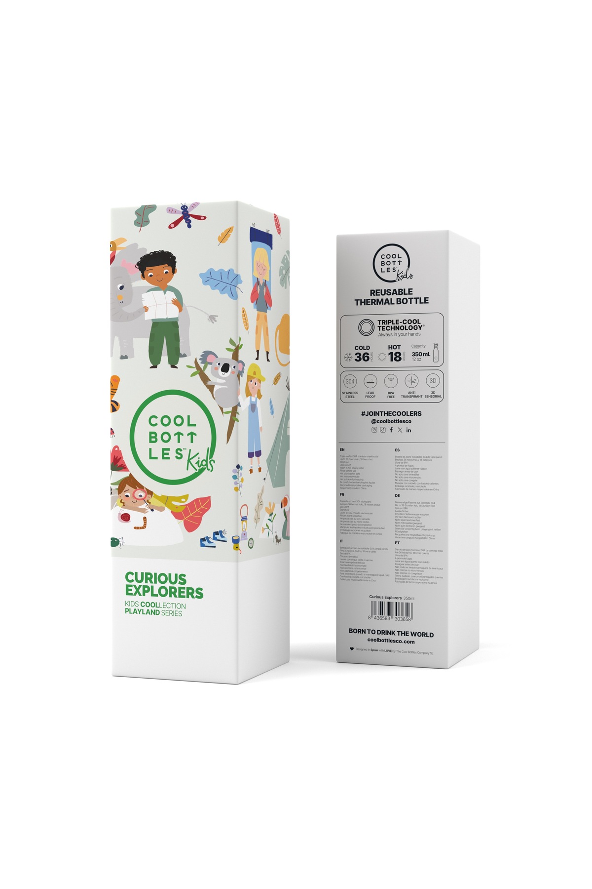 Cool Bottles The Kids Bottle - Curious Explorers 350ml fotoğrafı 4 (önizleme)