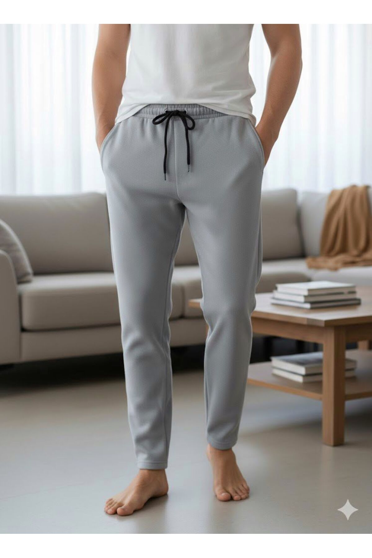 FAMESTEKSTİL  ERKEK GRİ POLAR EŞOFMAN ALTI - Görsel 2