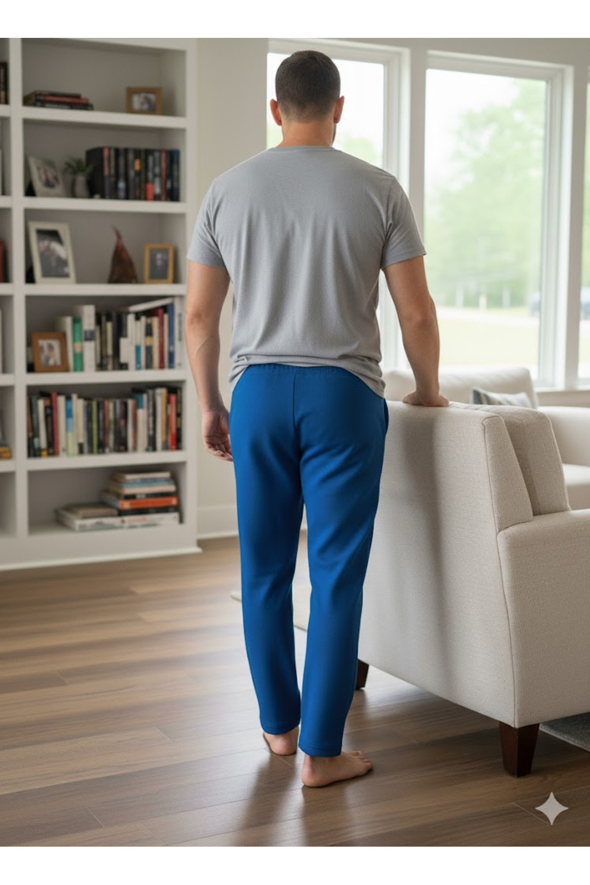 FAMESTEKSTİL  ERKEK MAVİ POLAR EŞOFMAN ALTI - Görsel 4