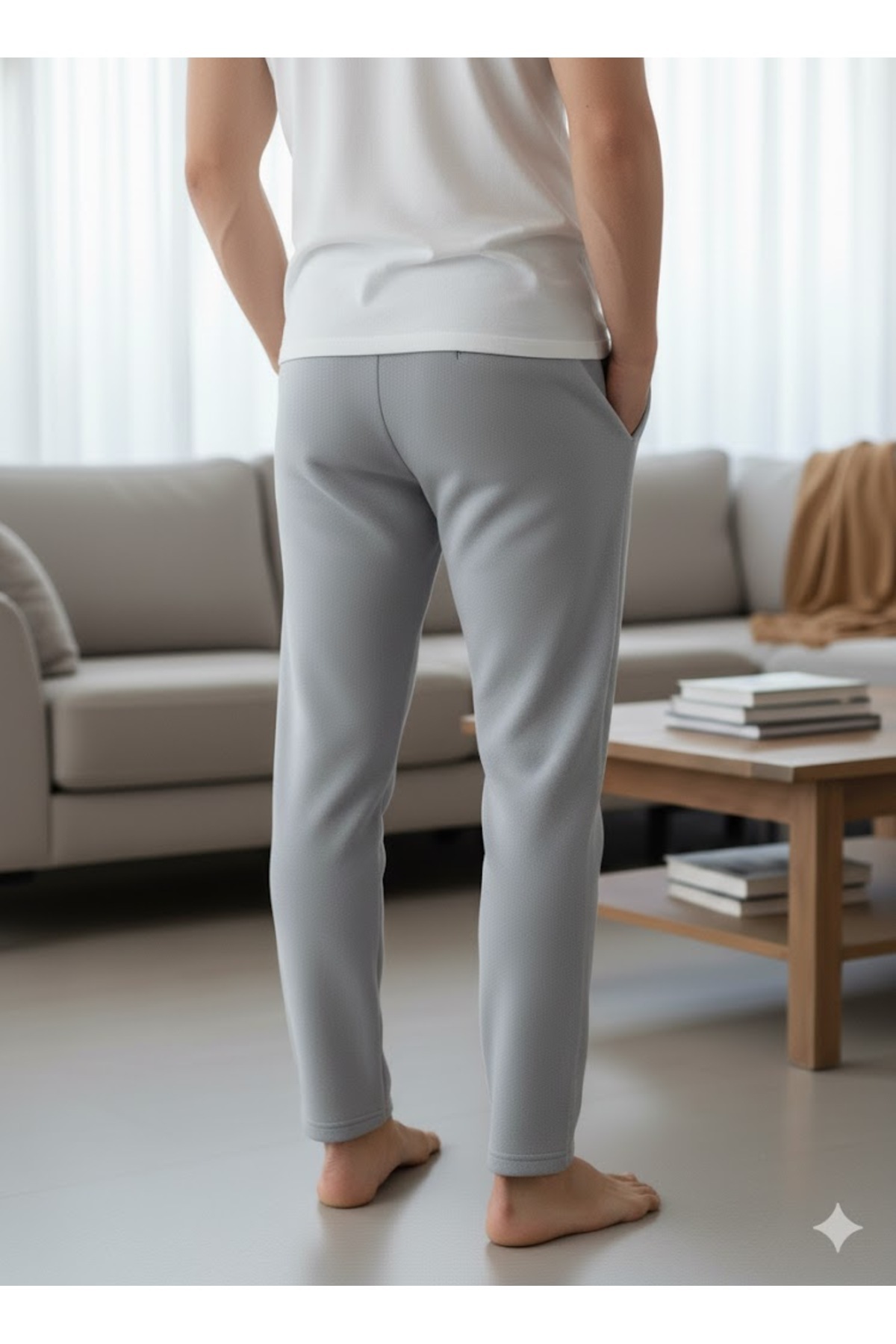 FAMESTEKSTİL  ERKEK GRİ POLAR EŞOFMAN ALTI - Görsel 4