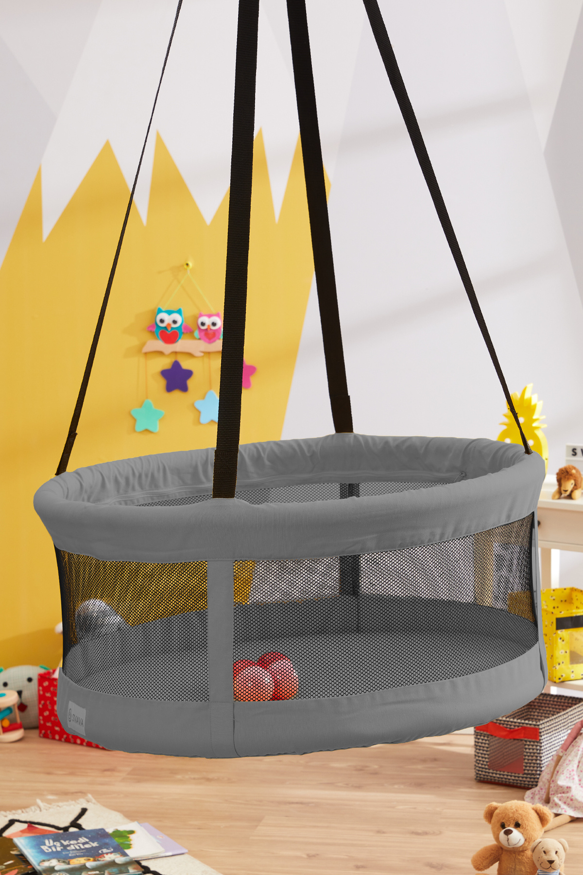 Svava Sepet Salıncak Tavan Salıncağı Çocuk Salıncağı ( Gri ) fotoğrafı 2 (önizleme)
