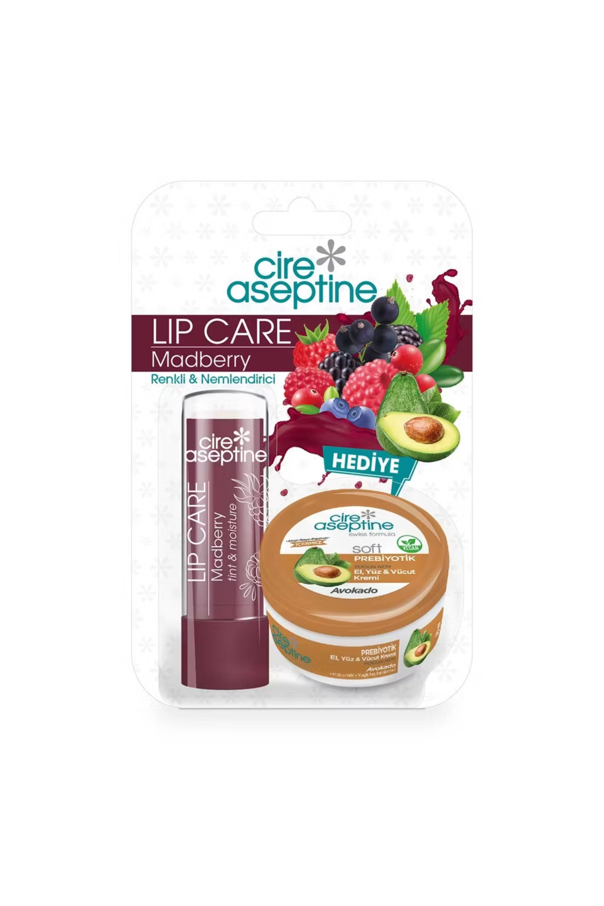 Cire Aseptine Lip Care Madberry Renkli Dudak Bakım Kremi 4,5 G +