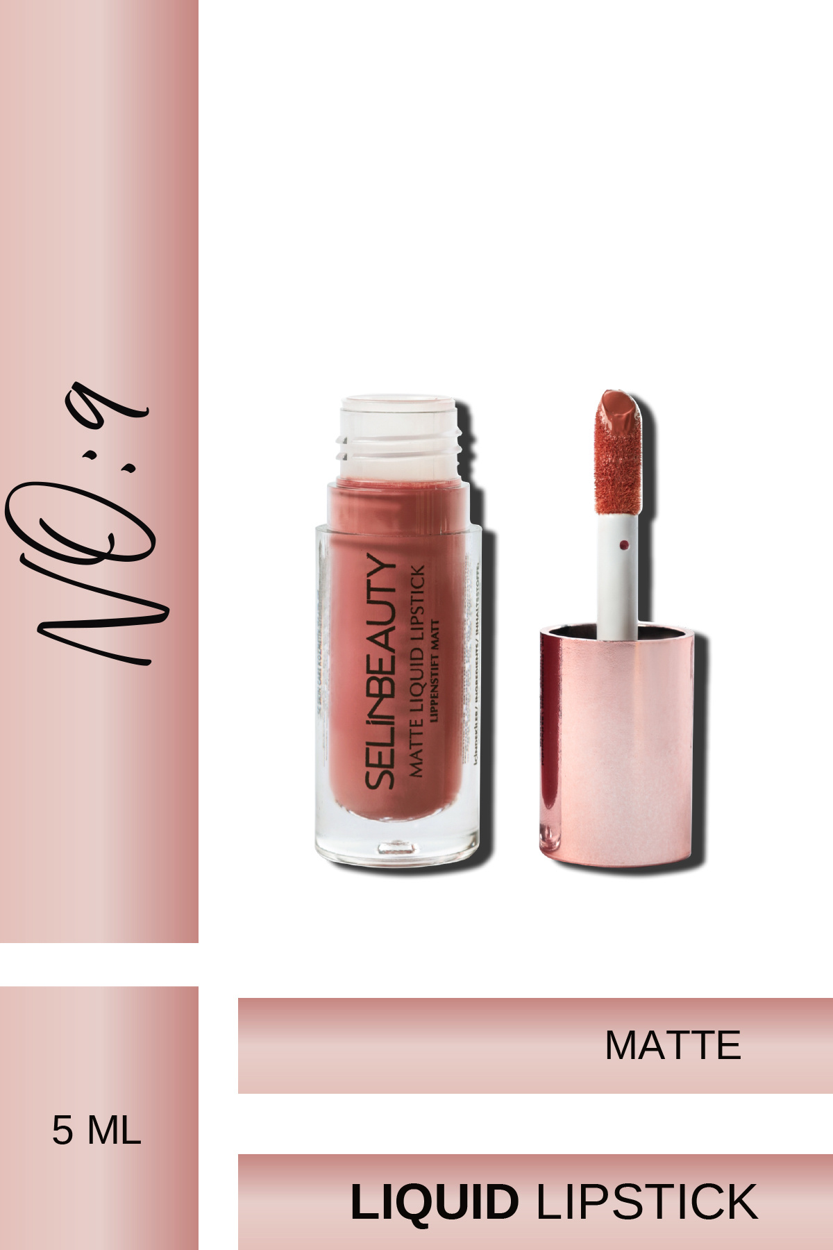 SELİNBEAUTY Matte Liquid Lipstick | Likit Mat Ruj No: 9