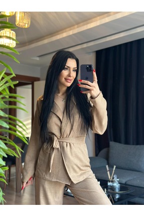 Butik KADIN Bağlamalı ikili takım/CAMELL