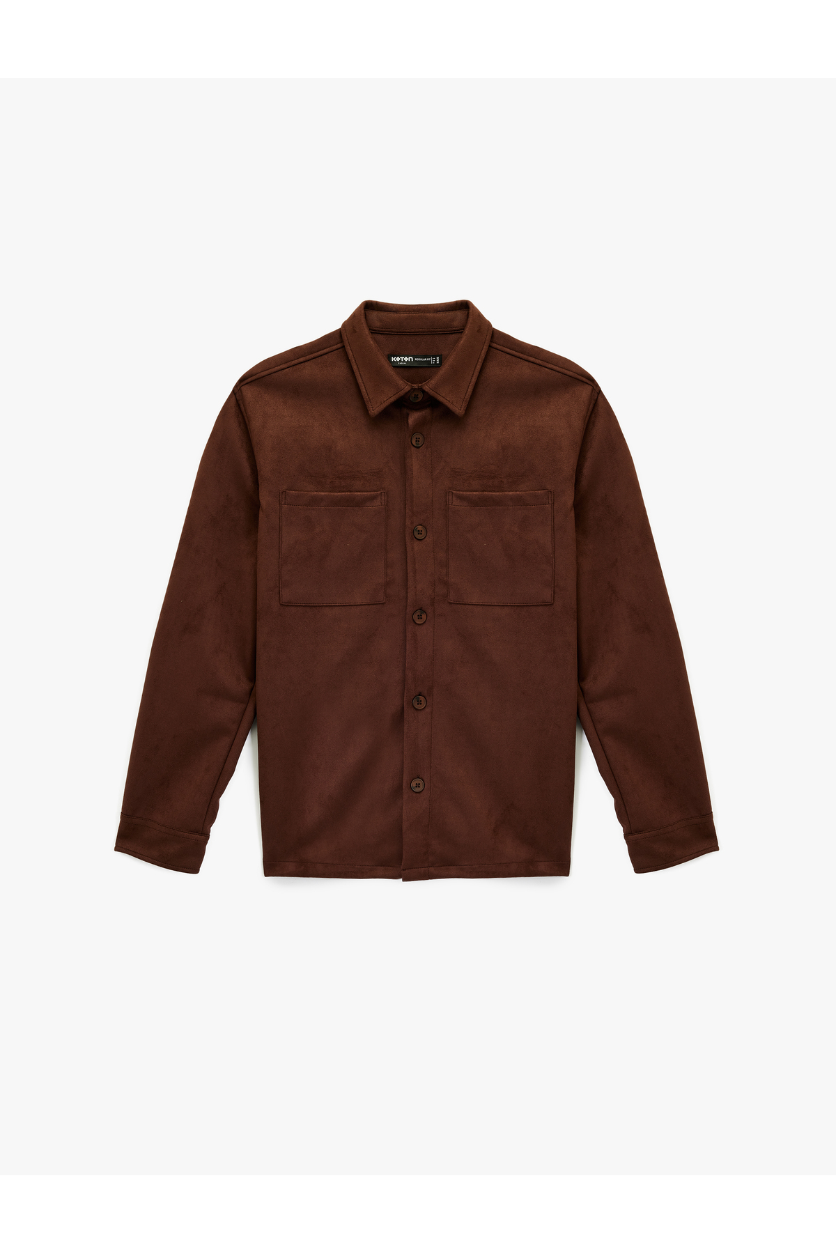 کوتون پیراهن آستین بلند معمولی، یقه کلاسیک، جیب‌دار، جنس جیر مصنوعی