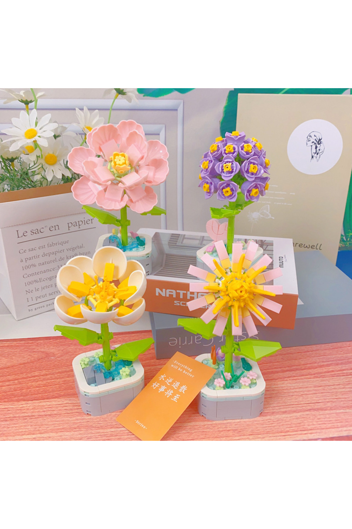 بازی ساختمانی گل تزئینی غافلگیرکننده، قطعات کبالت و نوردار، ۱۵×۱۲