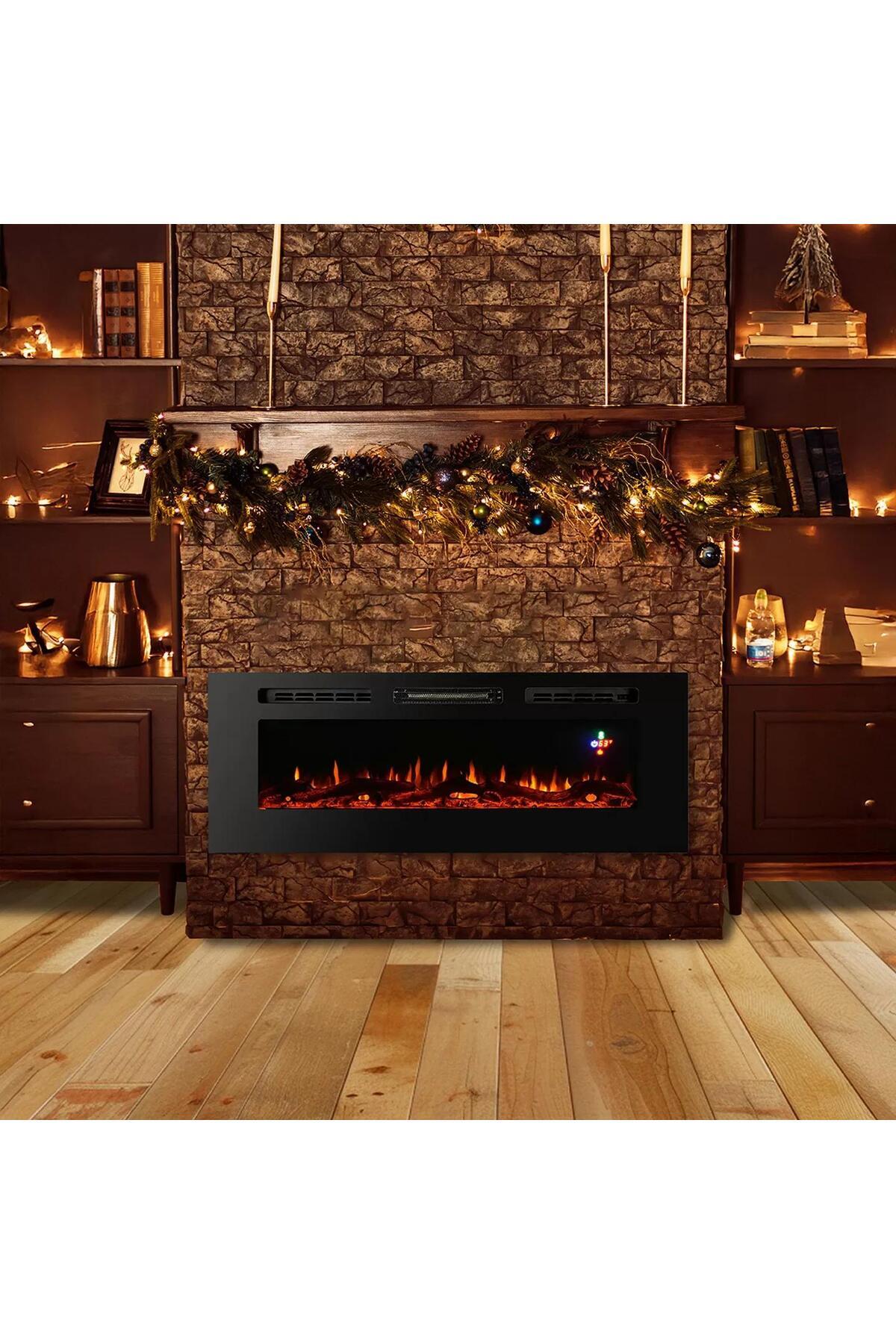 DLC 1800W 101cm 3 Renk Alev Efektli Dekoratif Plazma Şömine – Gerçek Alev Hissi, Sıcak Atmosfer