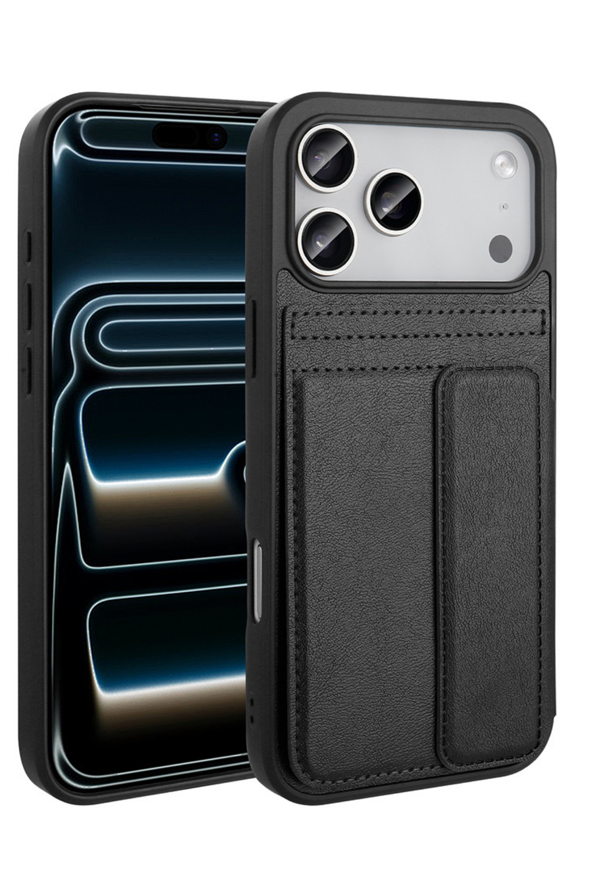 Apple iPhone 17 Pro Max Wallet Case Protective Cover with Camera Protruding PU Leather Texture Card Holder