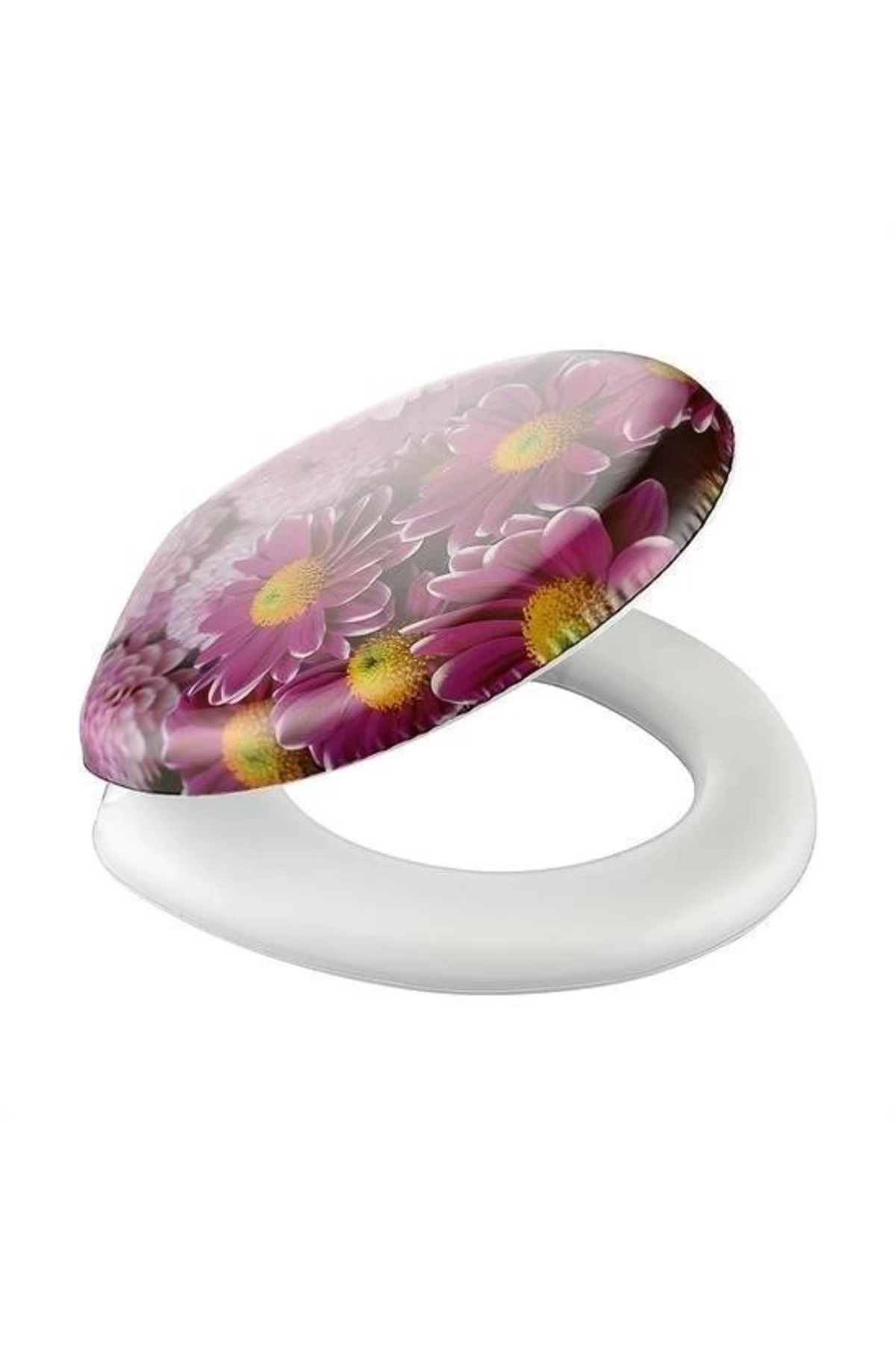Gny Çiçekli Tuvalet Kapağı Süngerli Ekstra Yumuşak Wc Klozet Kapağı