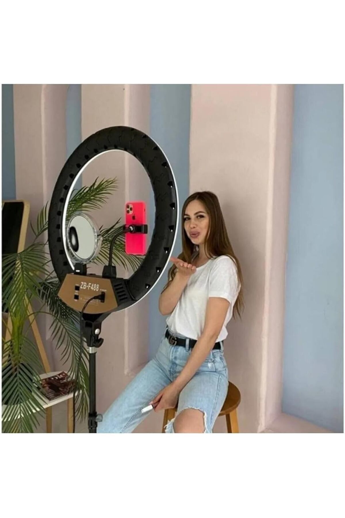 SoyluhanStore A+ Kalite Megalux Ring Light Led Işık Halkası 21 Inç Profesyonel Influencer Işığı Ve 210 Cm Monopod