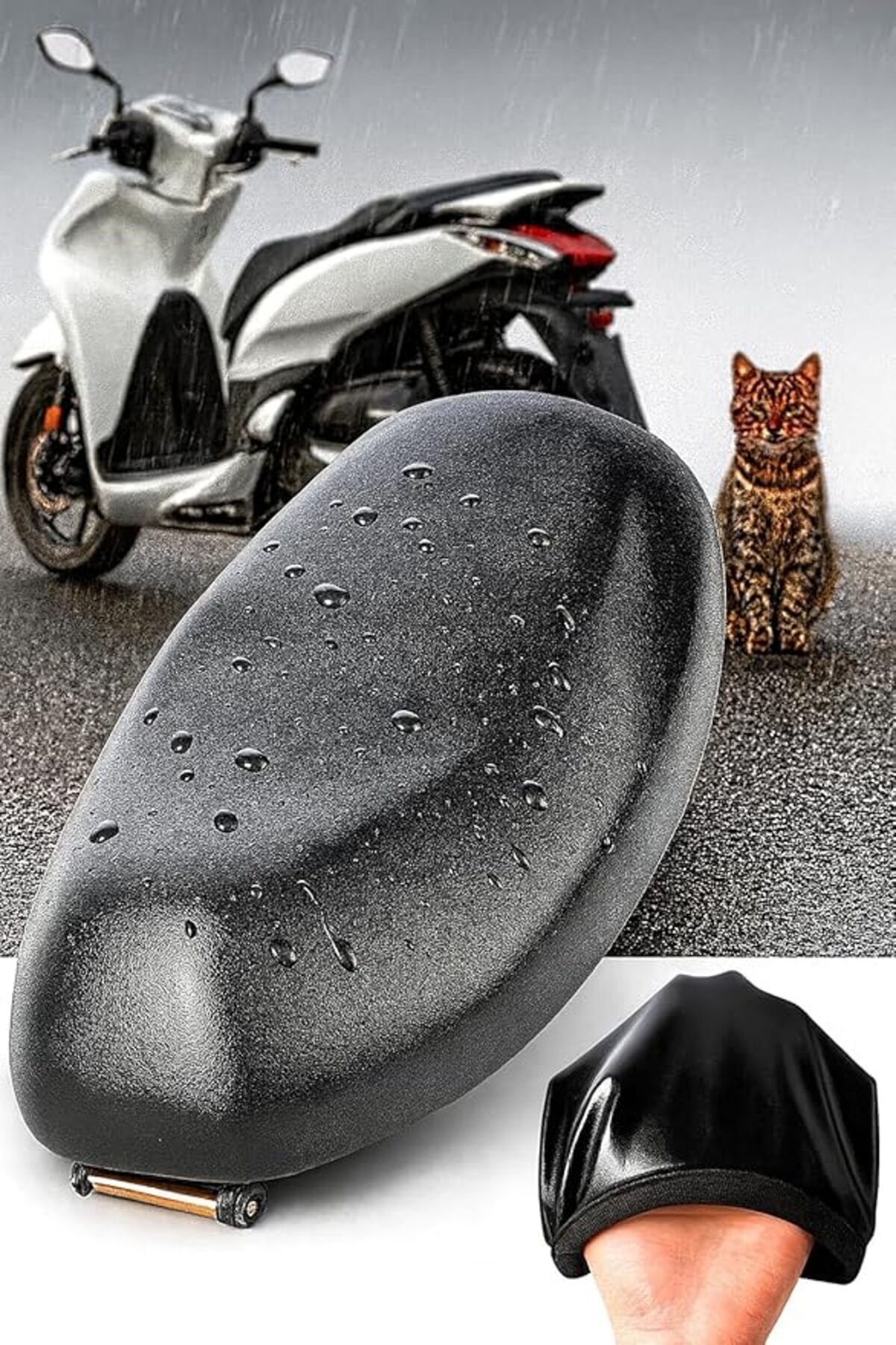 Genel Markalar Caro (892) Motosiklet Deri Sele Kılıfı Örtüsü Brandası Vespa Primavera 150 ile uyumlu