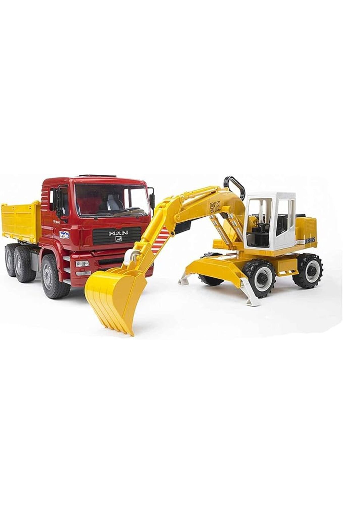 SoyluhanStore - Man Damperli Kamyon Ve Liebherr Ekskavatör Ölçekli Model
