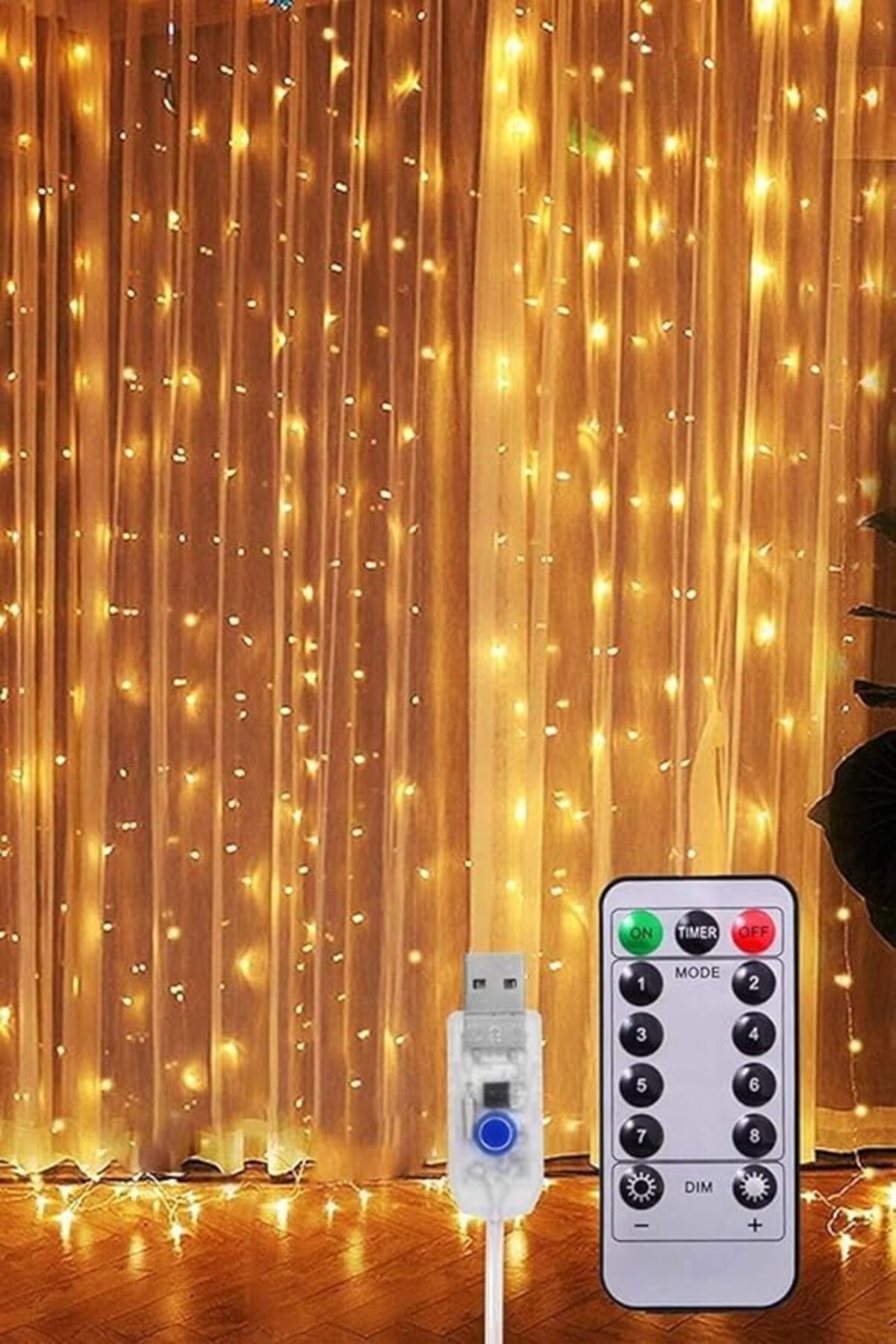 SoyluhanStore Led 3MX3M Günışığı 300 Adet led 8 Fonksiyonlu Usb 10 Sarkıt