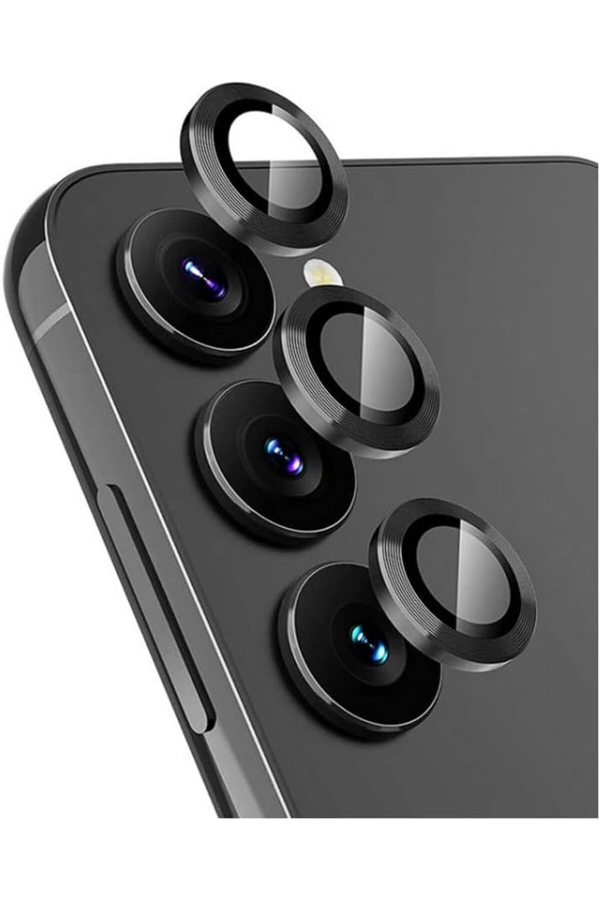 SoyluhanStore Görüntü Kalitesi Bozmayan Kamera Lens Koruyucu Safir (Sapphire) (Siyah, S25 Plus)