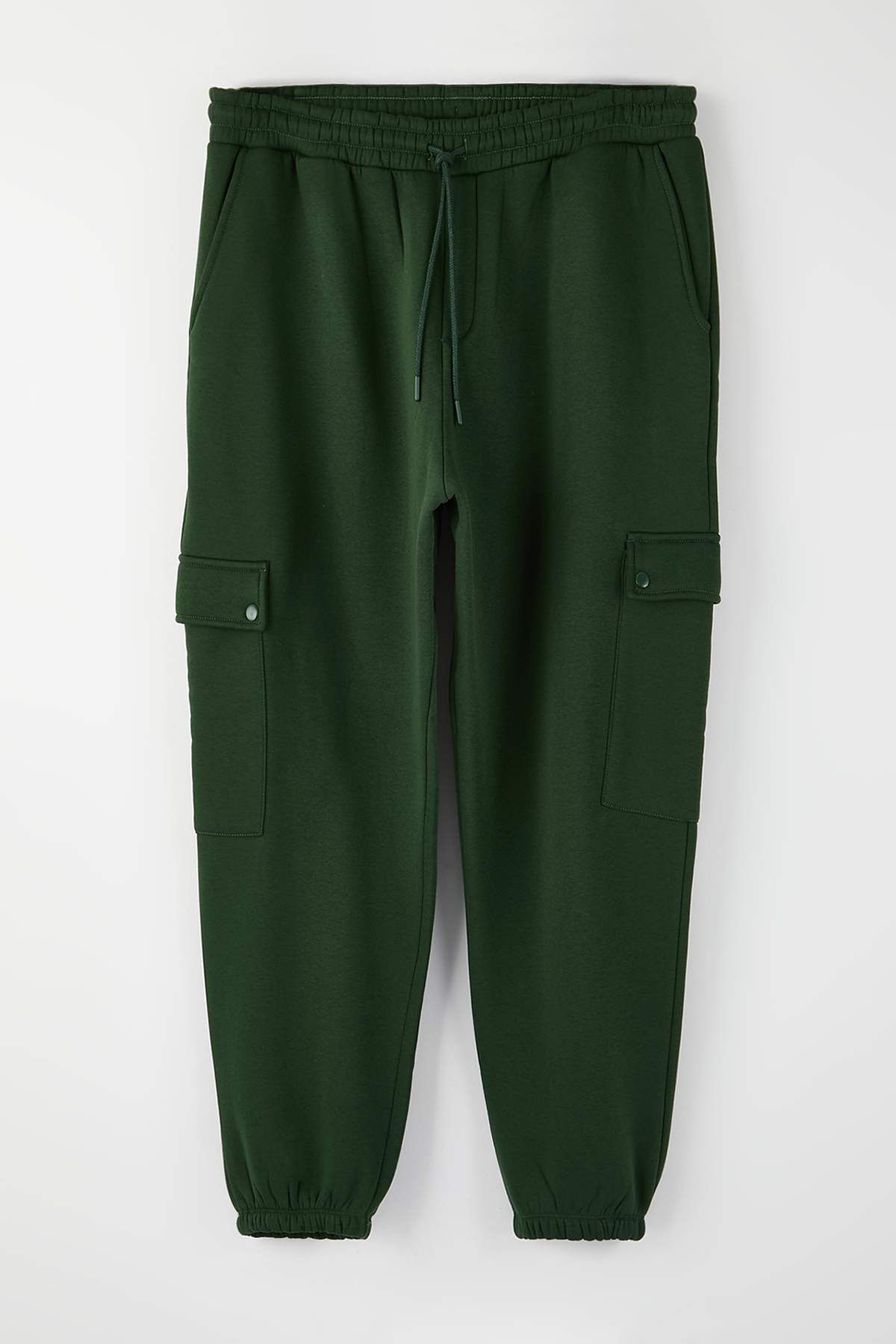 Trendyolmilla Man Büyük Beden Haki Oversize/Geniş Kesim Kargo Cepli Kalın Lastik Paça Eşofman Altı TMNAW25AJ00002