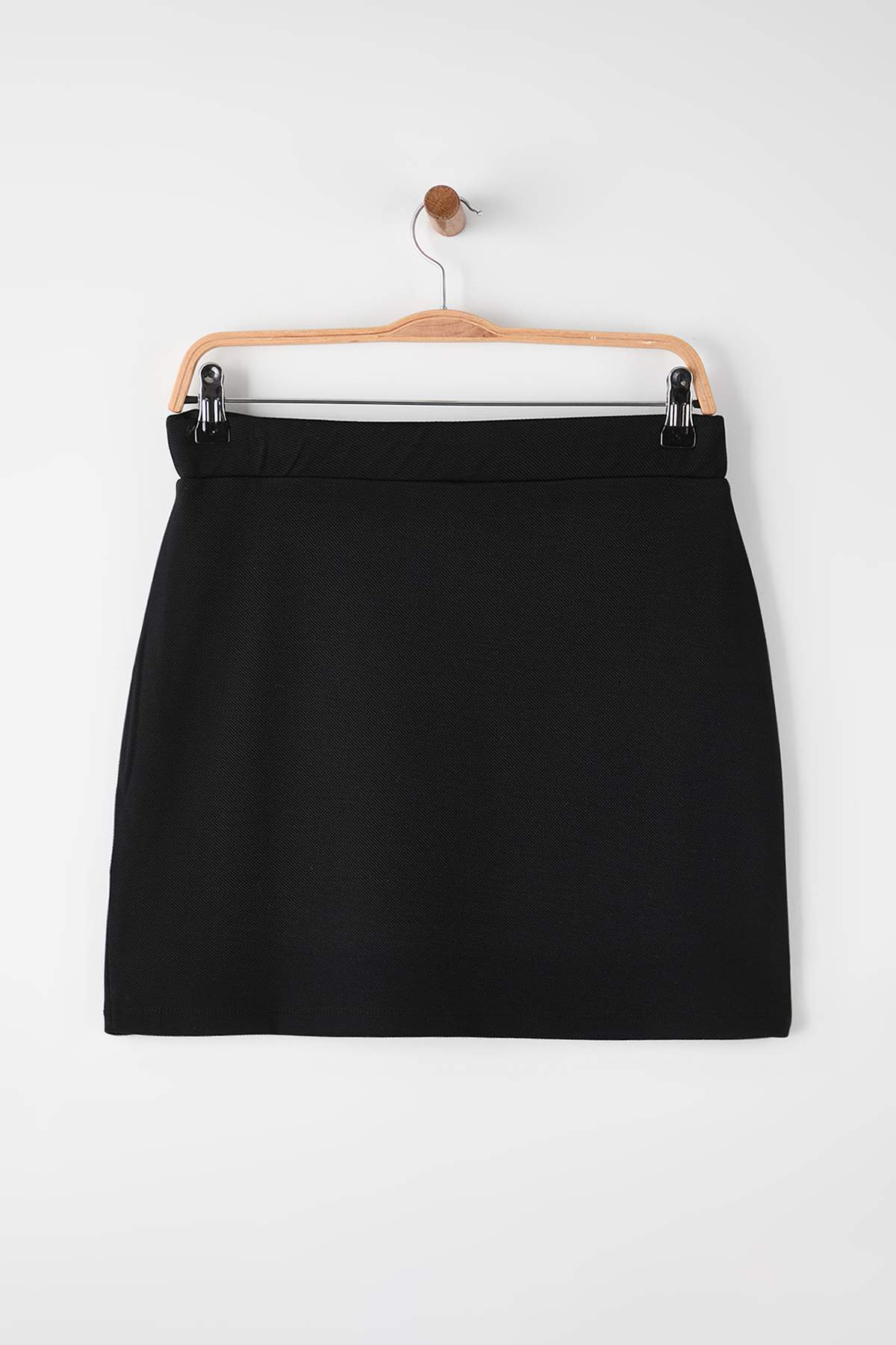 Trendyolmilla  Siyah Ottoman Esnek Mini Örme Kalem Etek TWOAW26ET00106 - Görsel 7