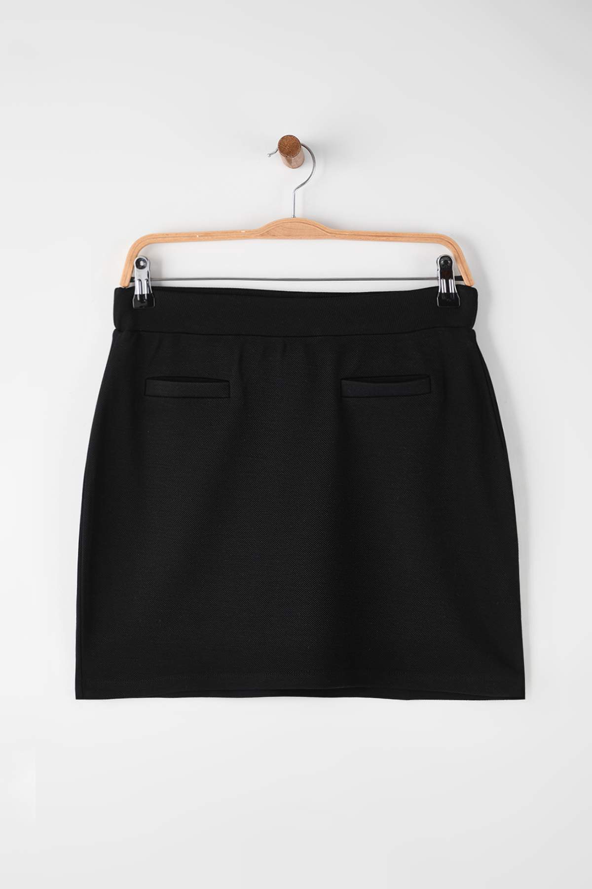 Trendyolmilla  Siyah Ottoman Esnek Mini Örme Kalem Etek TWOAW26ET00106 - Görsel 5