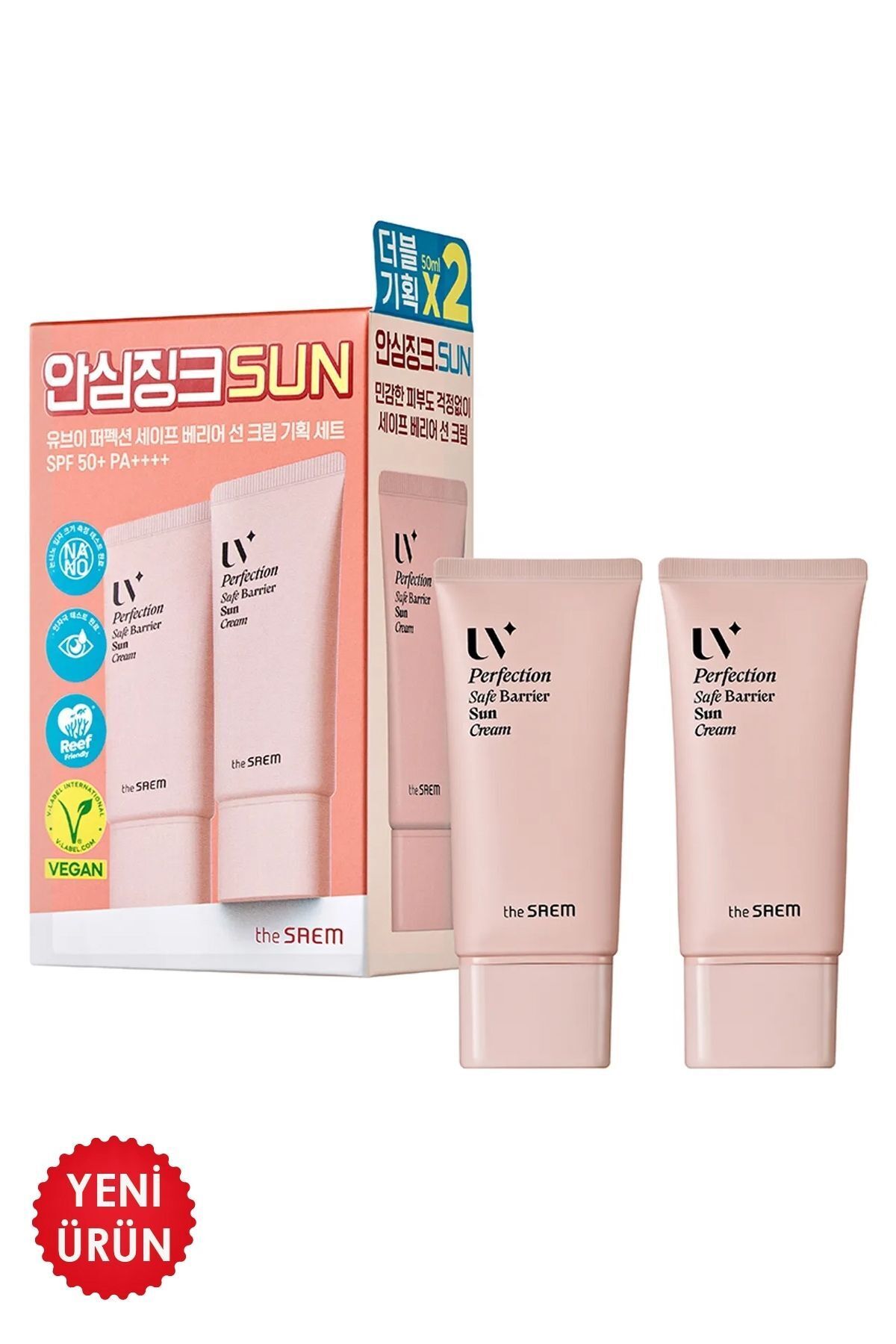 THE SAEM UV Perfection Safe Barrier Sun SPF50+ PA++++ / Bariyer Koruyucu Mineral Güneş Krem Set