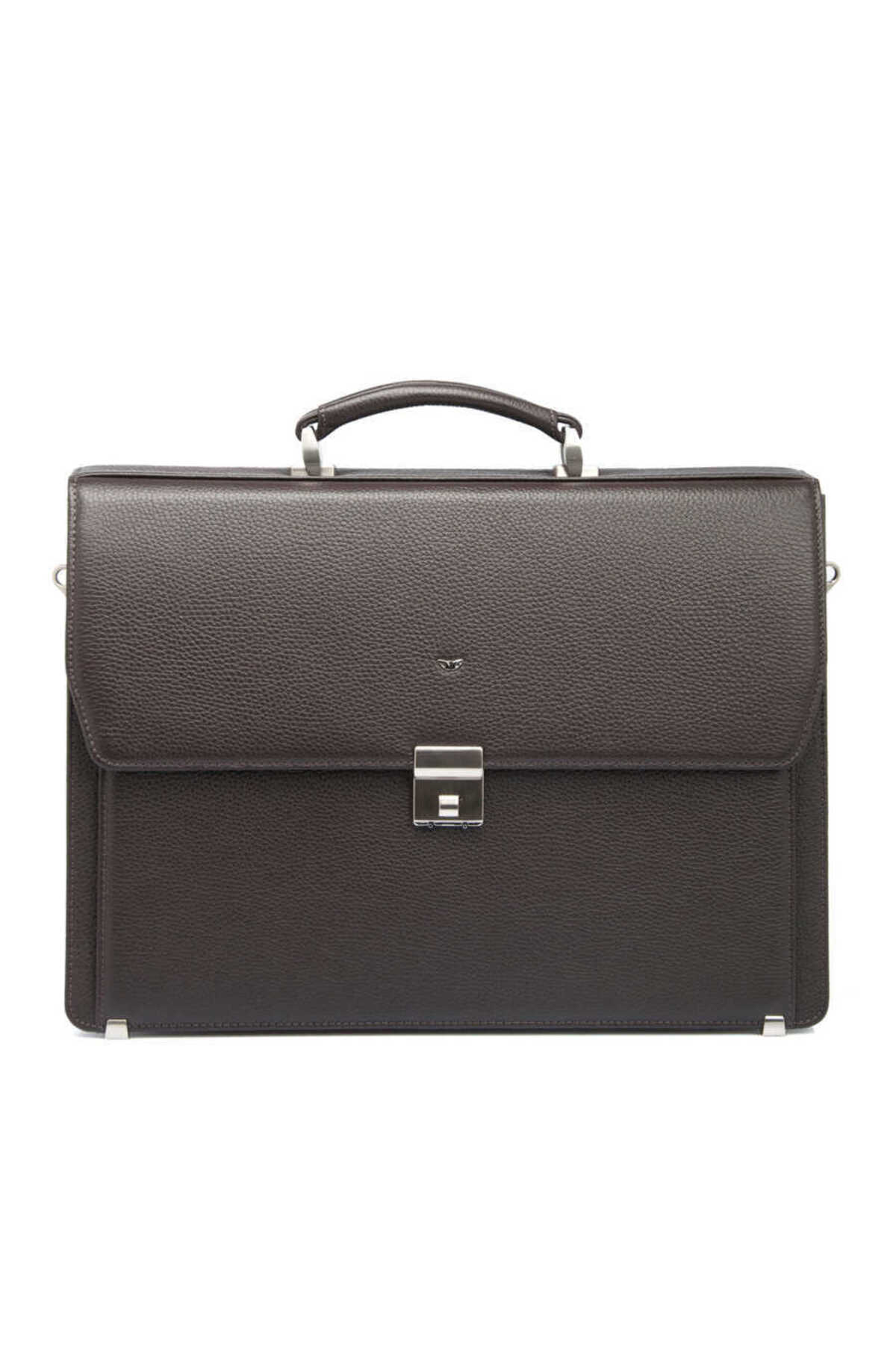 تورگان کیف دستی مردانه چرم اصل قهوه‌ای - S1EV00022380-A42