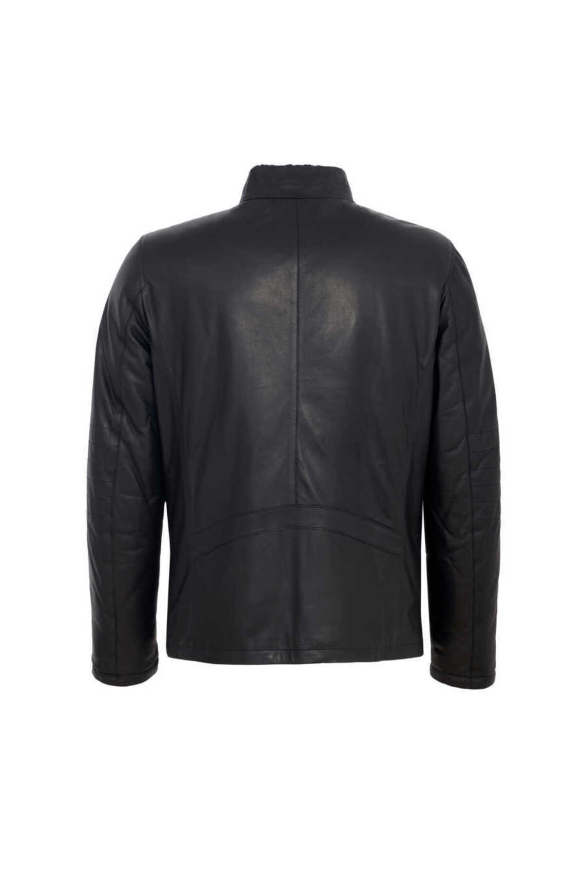 Tergan  Siyah Hakiki Deri Erkek Deri Mont - E23KKM310467-Q3H - Görsel 4