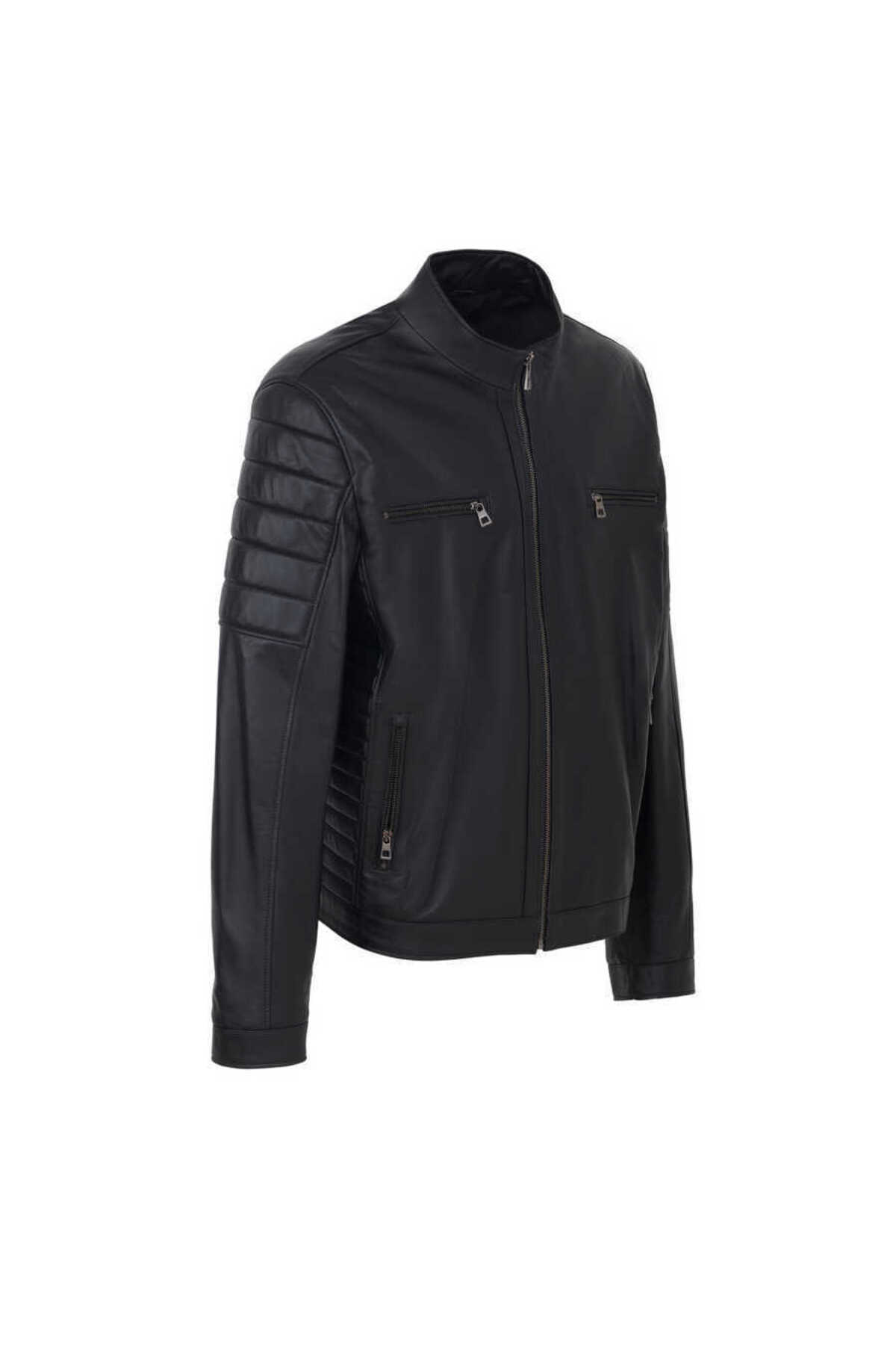 Tergan  Siyah Hakiki Deri Erkek Deri Mont - E24BDM310558-Q3H - Görsel 2