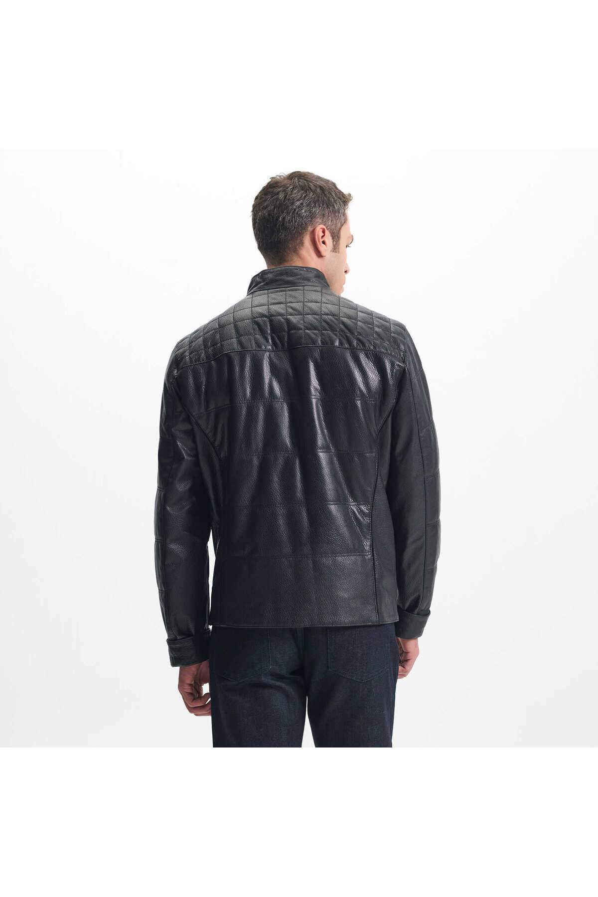 Tergan  Siyah Hakiki Deri Erkek Deri Mont - E24KDM310571-Q4O - Görsel 4