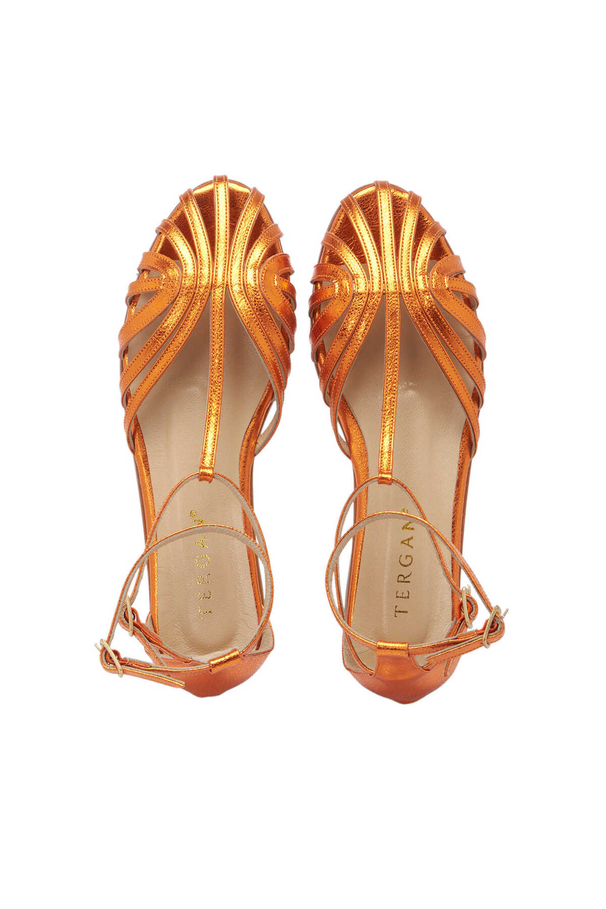 Tergan  Turuncu Hakiki Deri Kadın Sandalet - K25Y1SN67789-M39 - Görsel 6