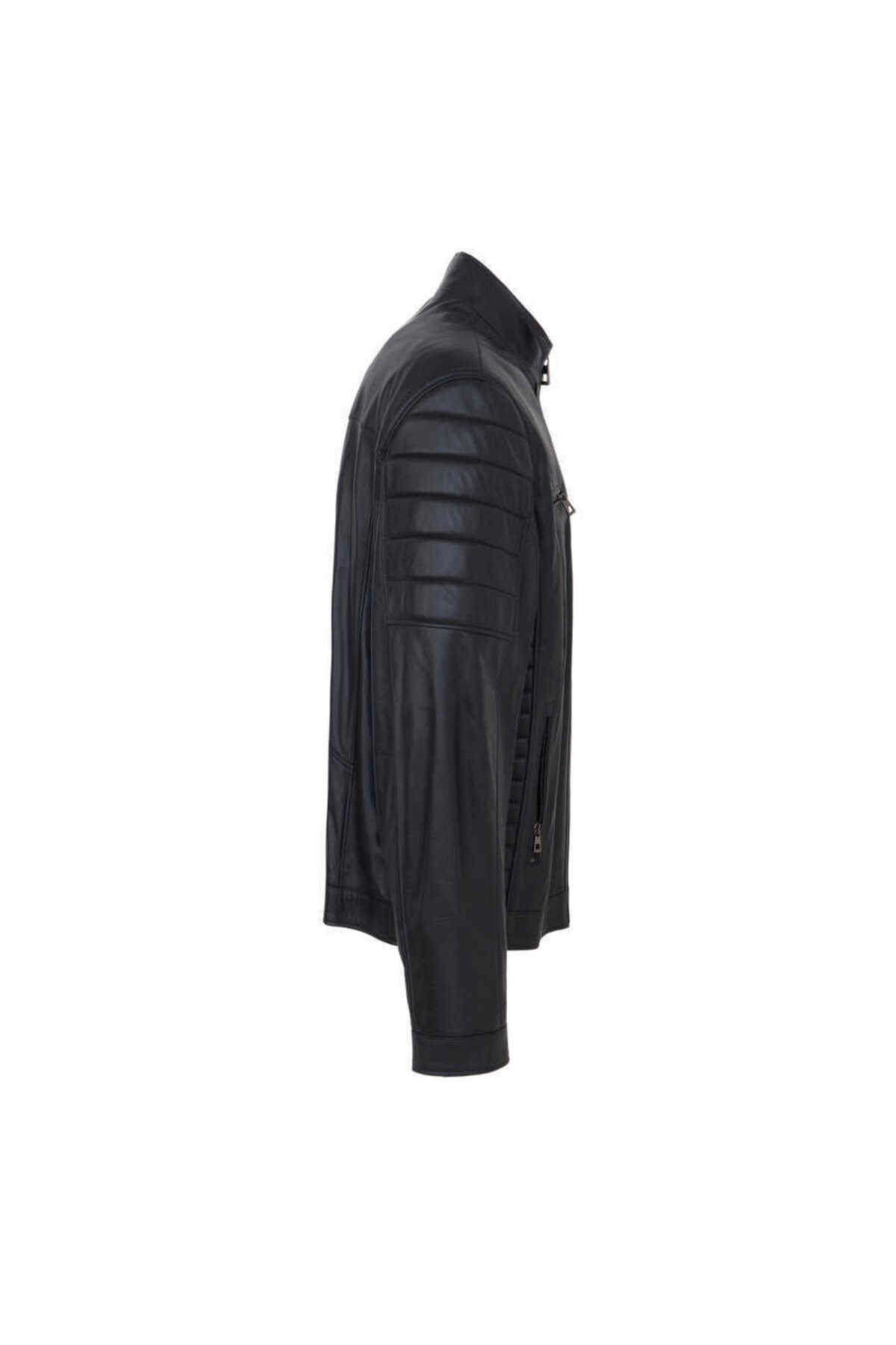 Tergan  Siyah Hakiki Deri Erkek Deri Mont - E24BDM310558-Q3H - Görsel 3