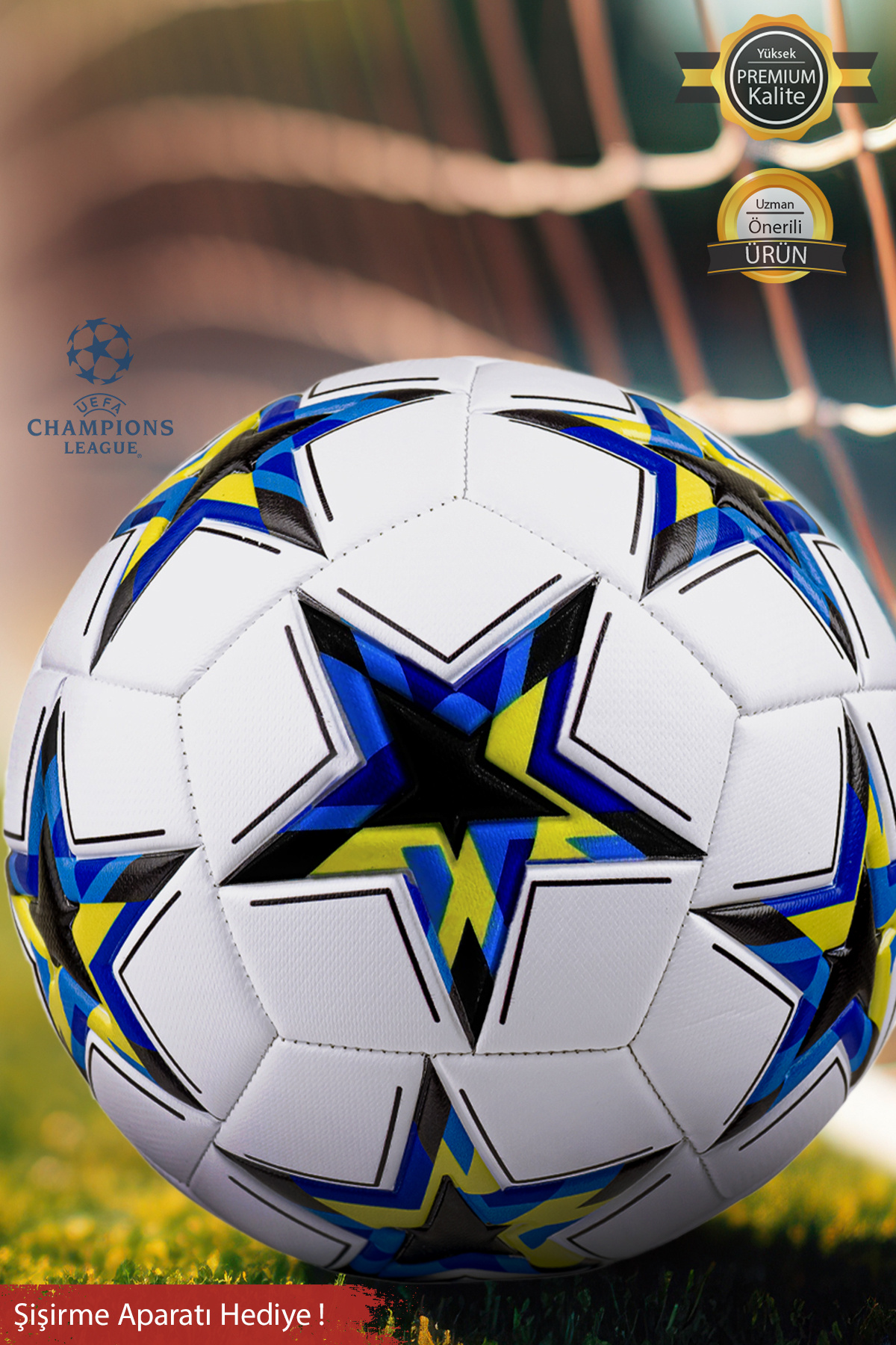 x1marka Orijinal Uefa Şampiyonlar Ligi Dikişli Futbol Topu Halı Saha Çim Beton Zemine Uygun maç/idman No:5