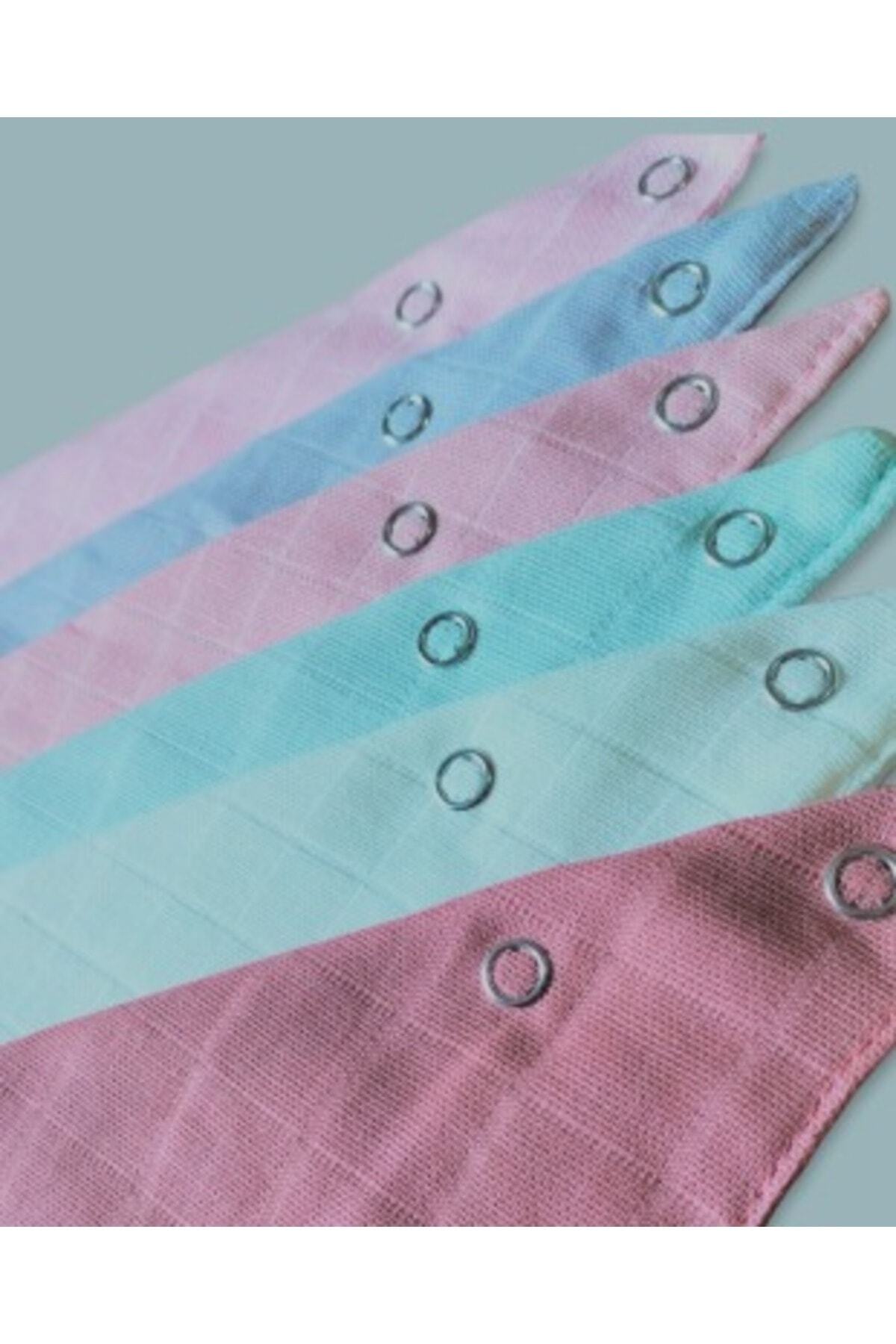 sağel %100pamuk 6adet Müslin Yakalık Mama Önlüğü Çift Katlı Iki Çıtçıtlı Türkan Kız Bebek (FULAR,SALYA) fotoğrafı 5 (önizleme)