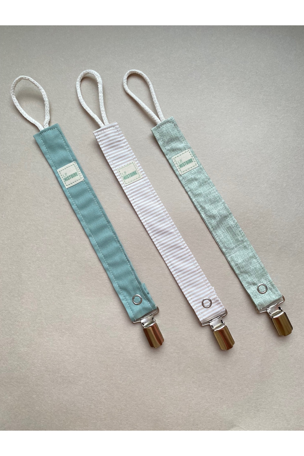 Le Petite Histoire 3'lü Emzik Askısı - Emzik Zinciri %100 Pamuk - Yıkanabilir