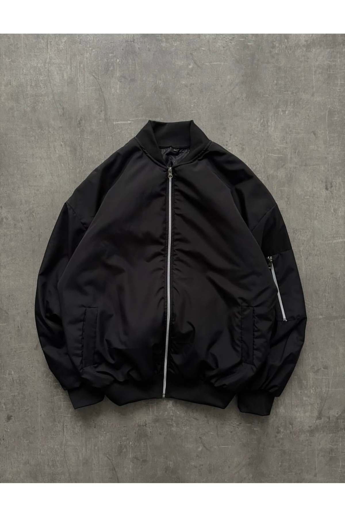 brozzi men  Unisex Siyah Bomber Ceket